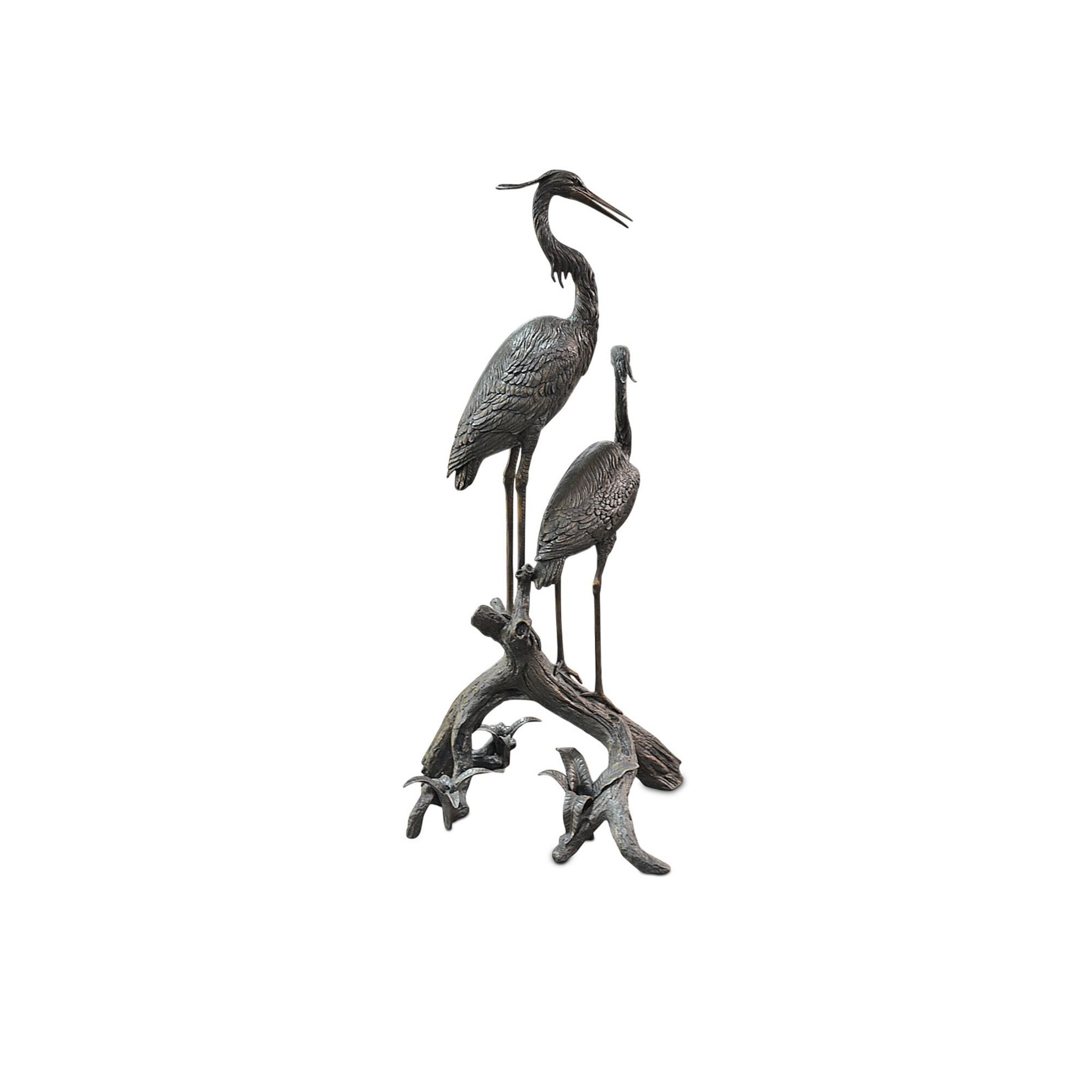 Herons on Branch Sculpture,