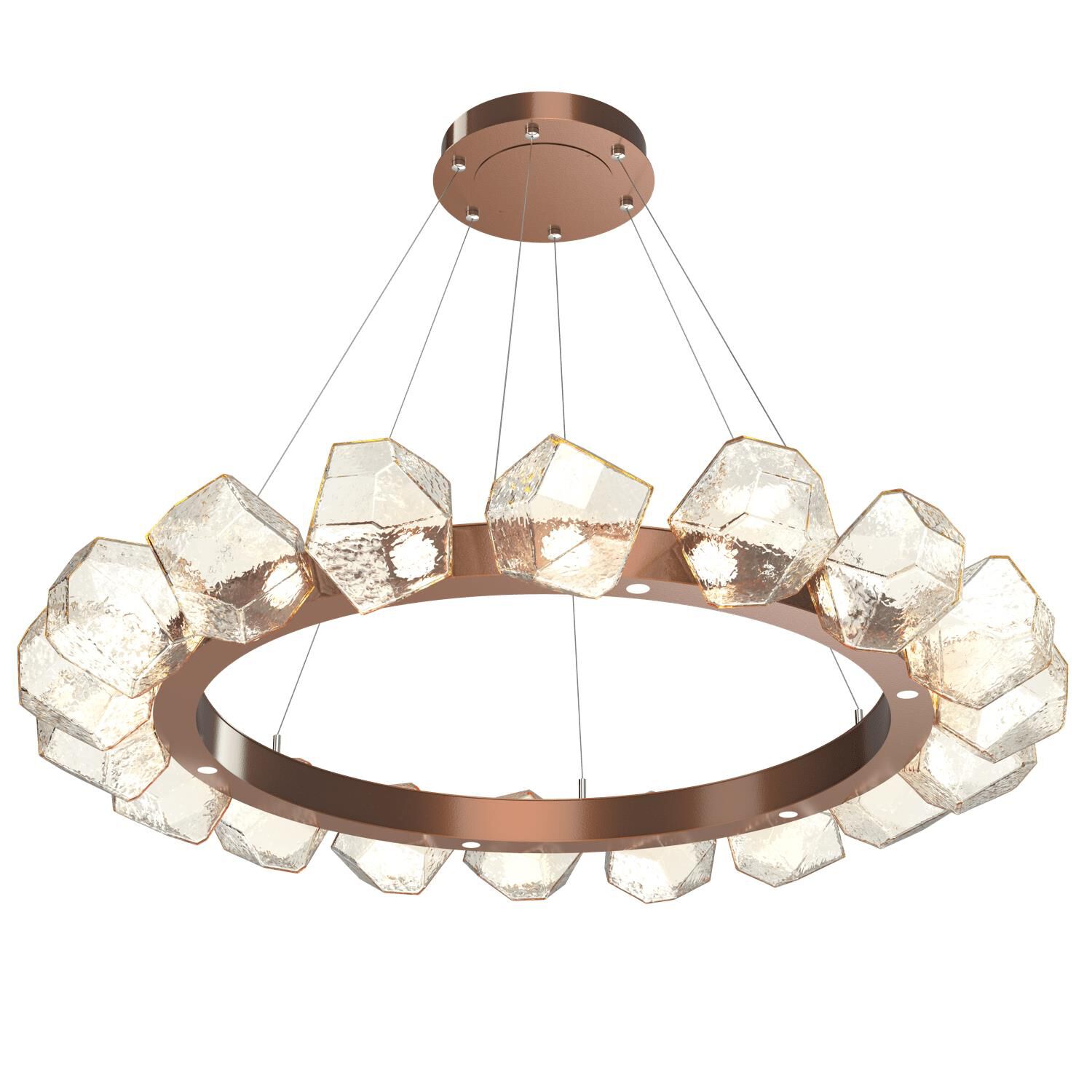 Shown in Burnished Bronze finish and Amber Blown glass