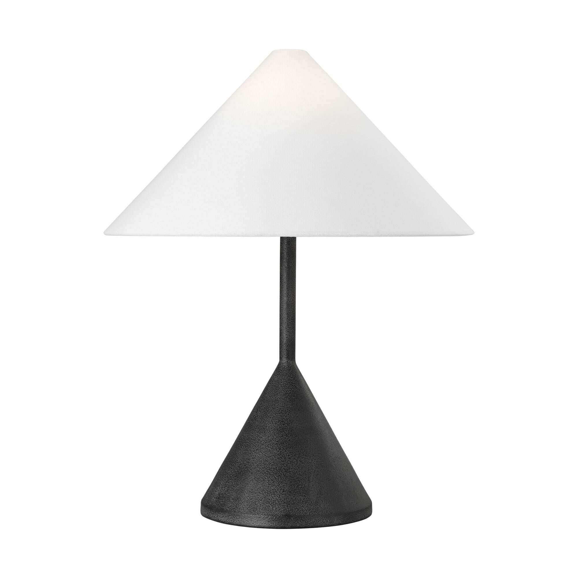 Shown in Black Pearl finish and White Linen shade
