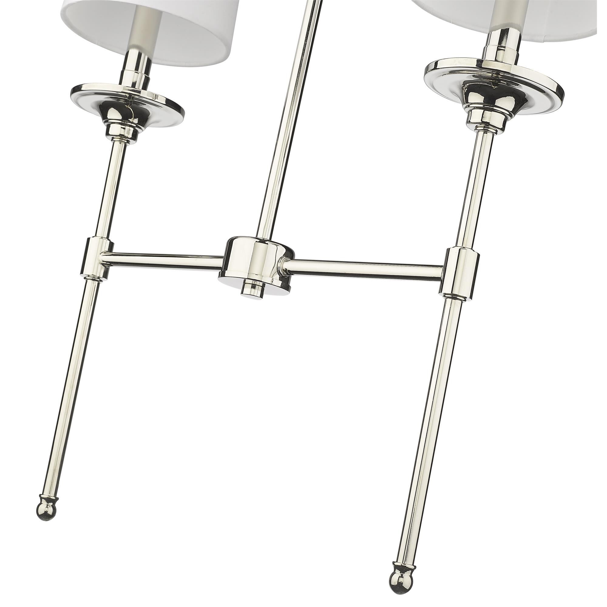 Shown in Polished Nickel finish and Cloth Cover glass and Cloth Cover shade