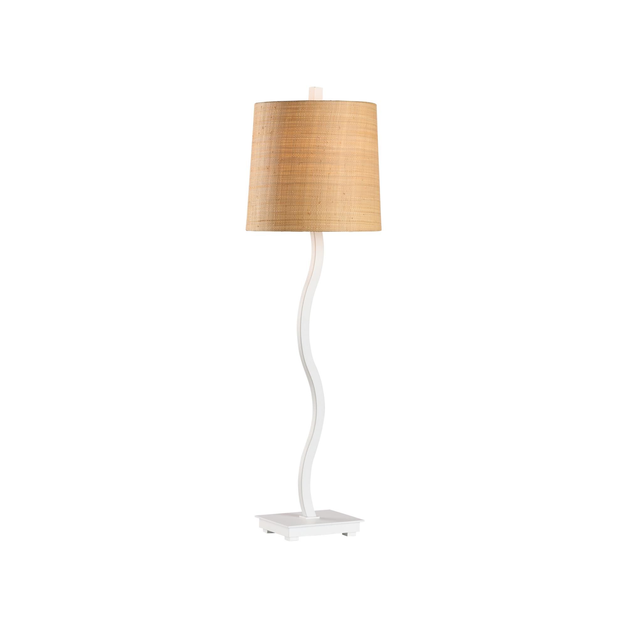 Shown in White and Cream finish and Raffia shade