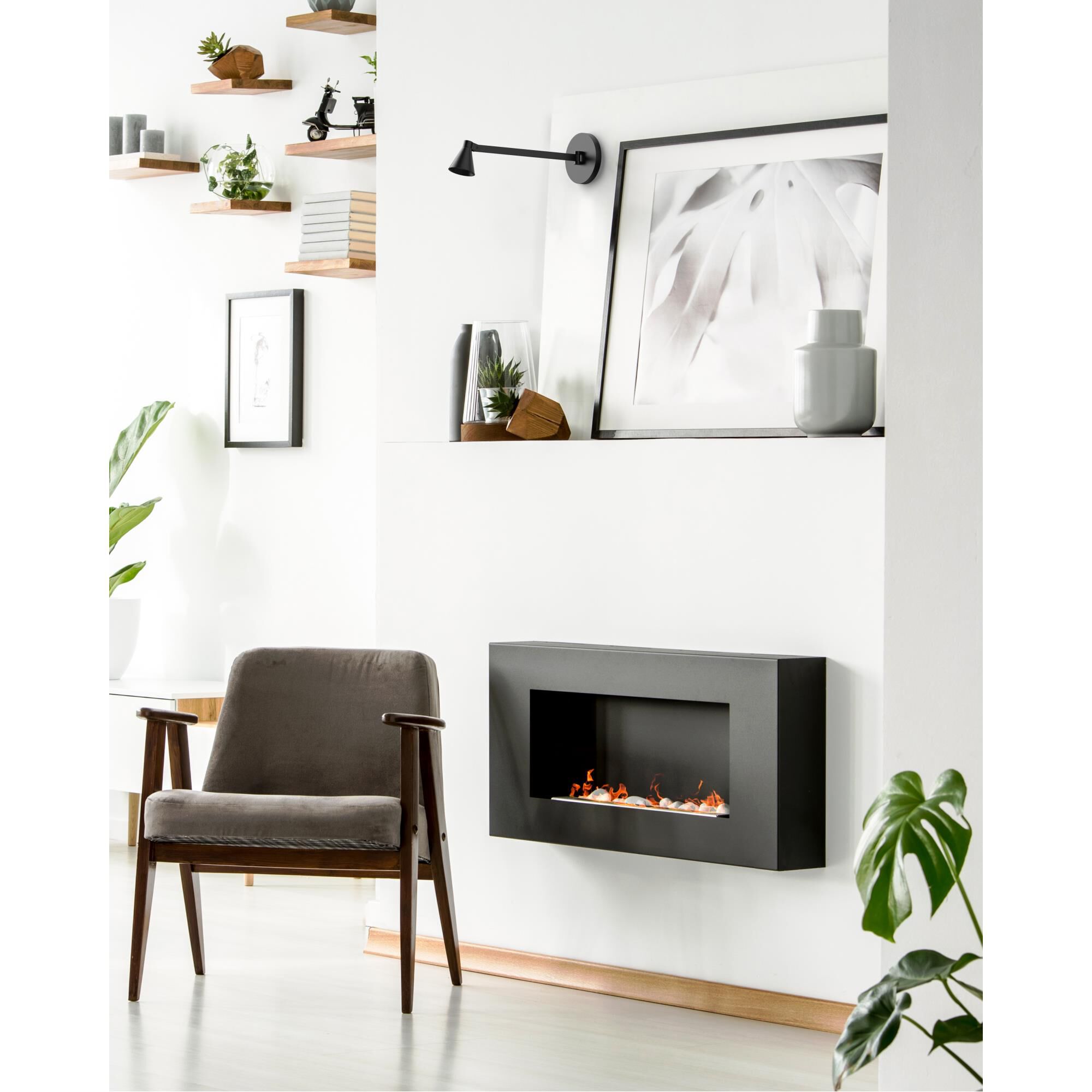 Shown in Black finish and Acrylic glass