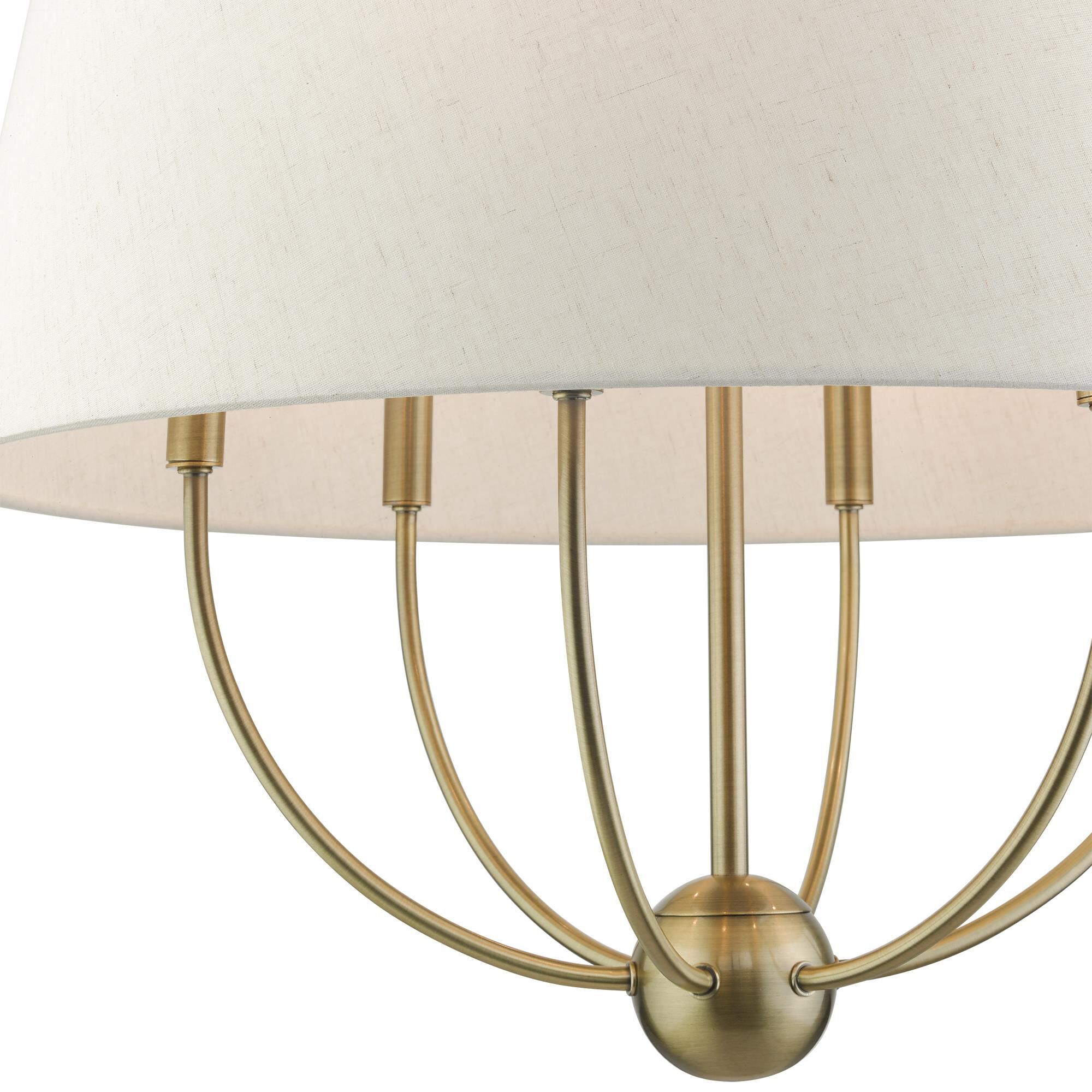 Shown in Antique Brass finish and Hand Crafted Hardback  Completely Finished With Oatmeal Color Fabric Outside and Inside shade