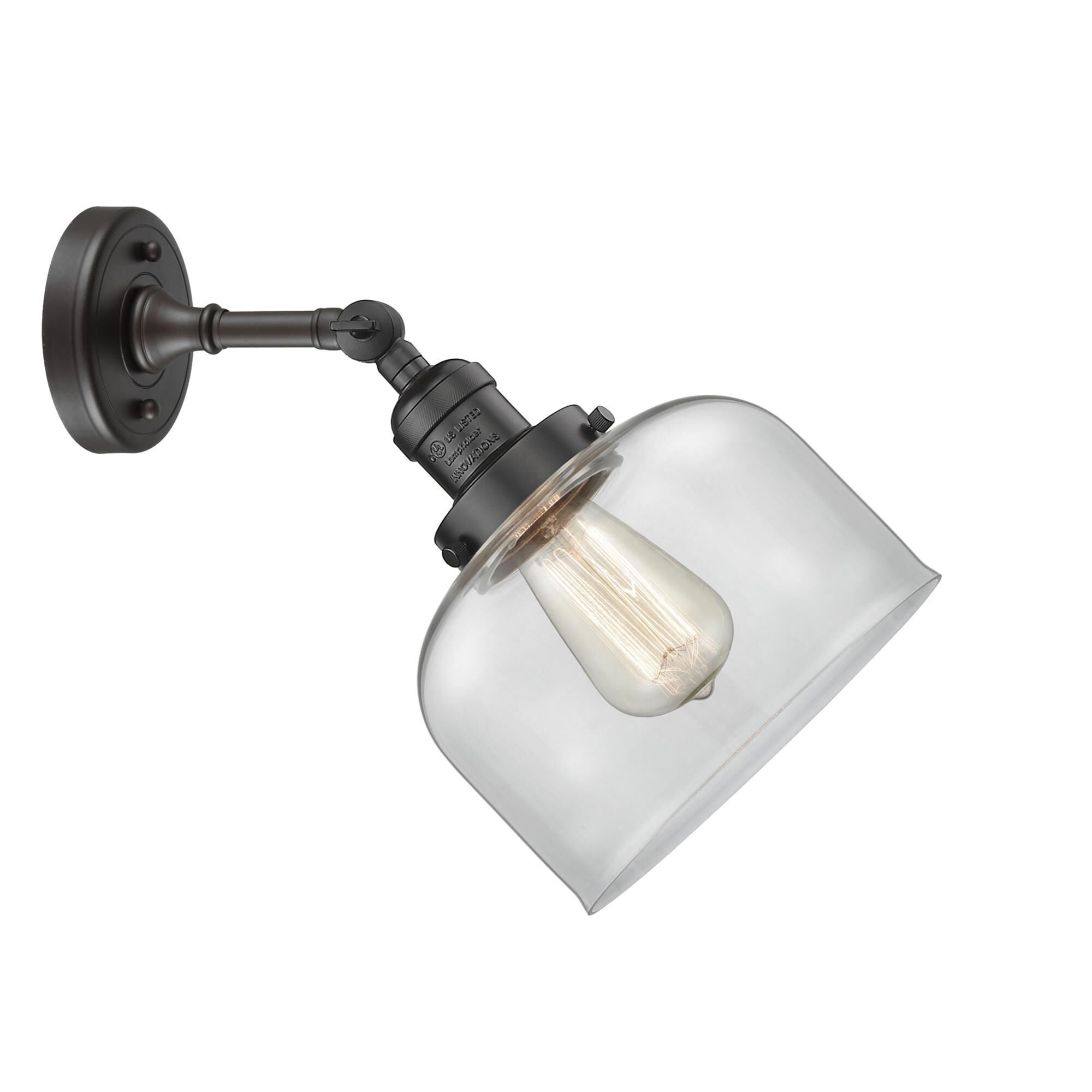 Shown in Oil Rubbed Bronze finish and Clear glass and None accent