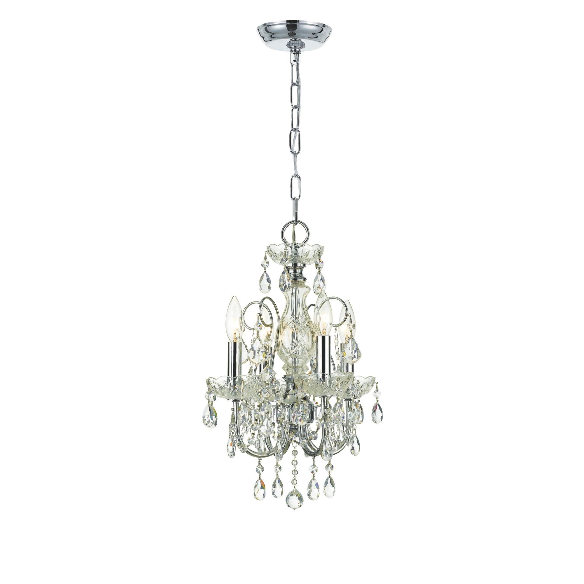 Shown in Polished Chrome finish and Clear Italian crystal