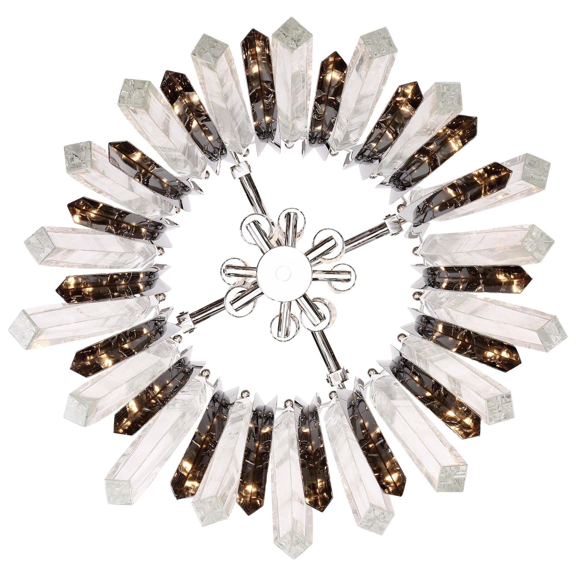 Shown in Polished Nickel finish and CLEAR glass and K9 CRYSTAL shade