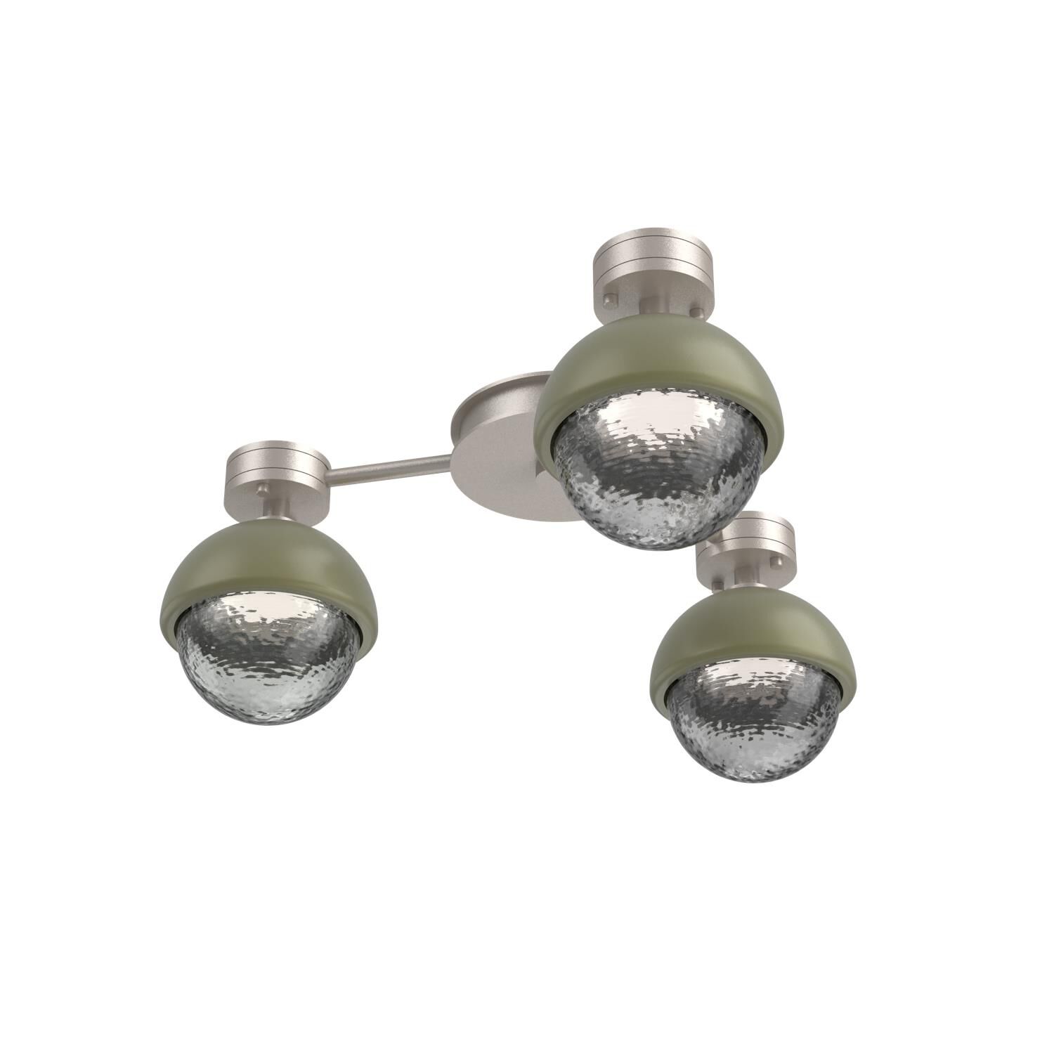Shown in Beige Silver finish and Smoke glass and Sage Green accent