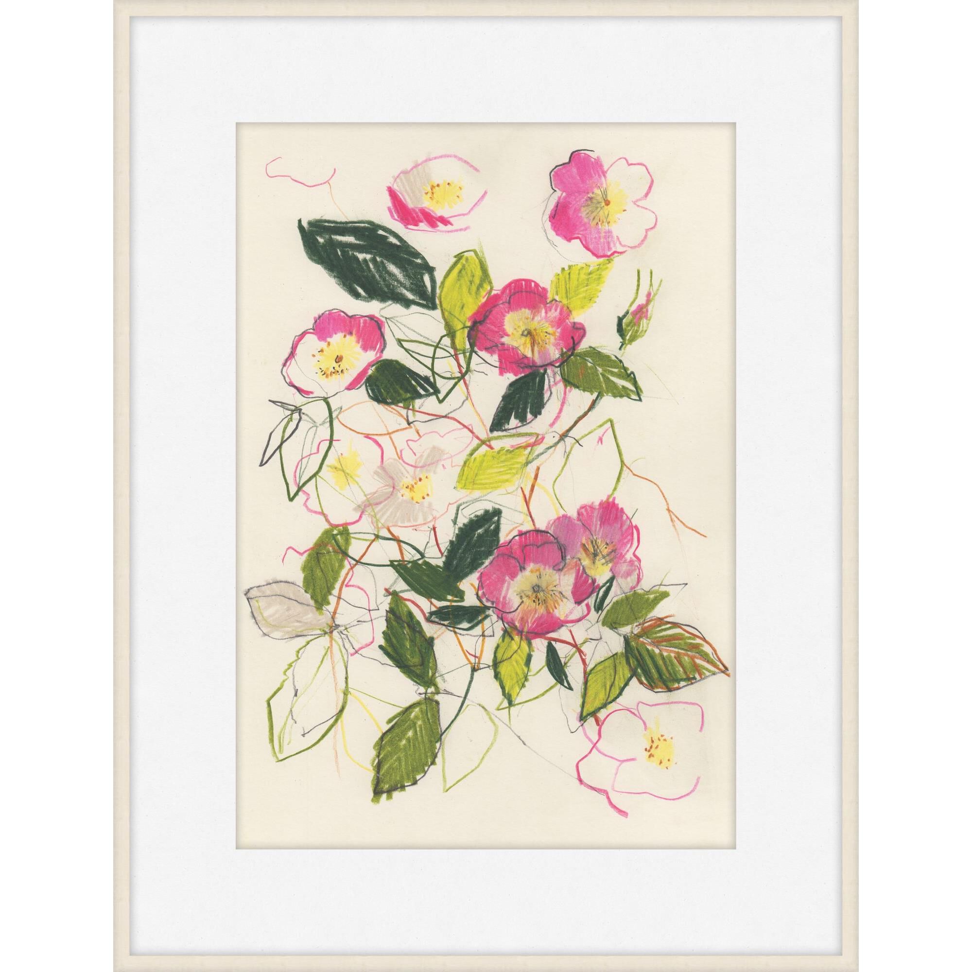 Claudia Lowry Fuschia Dog Rose Print by LEVEL57