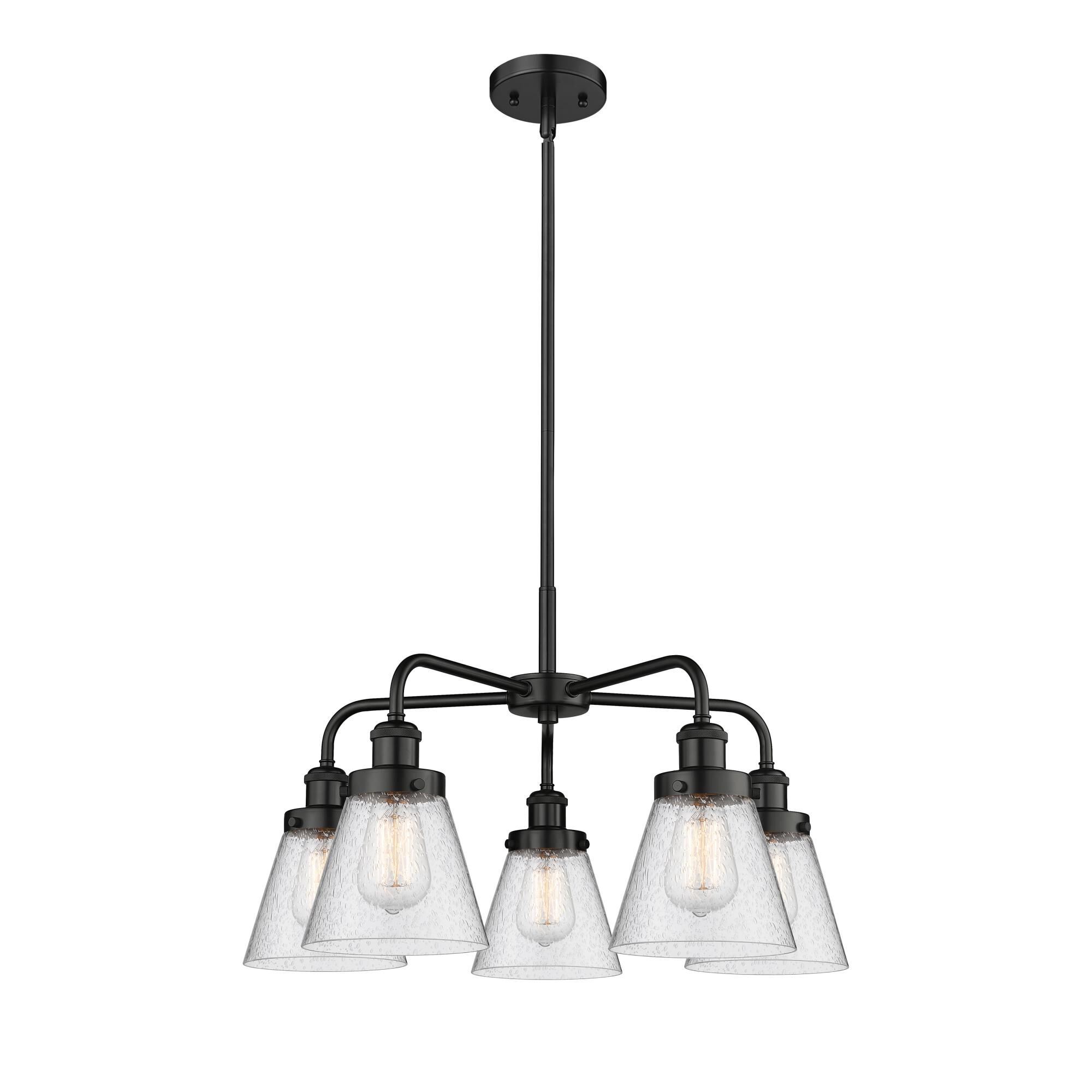 Shown in Matte Black finish and Seedy glass