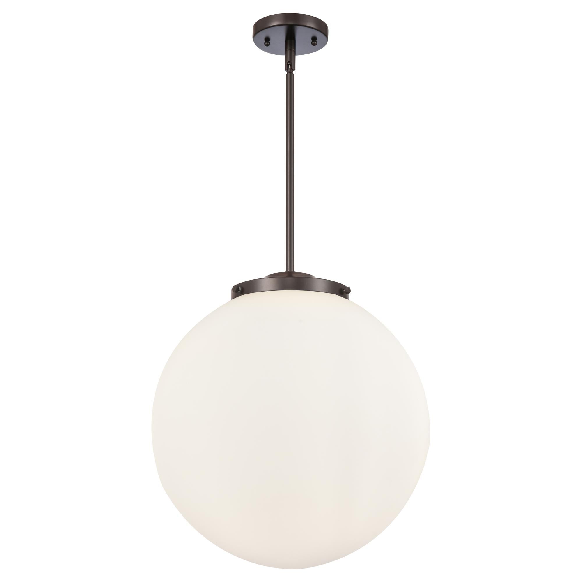 Shown in Oil Rubbed Bronze finish and Matte White glass