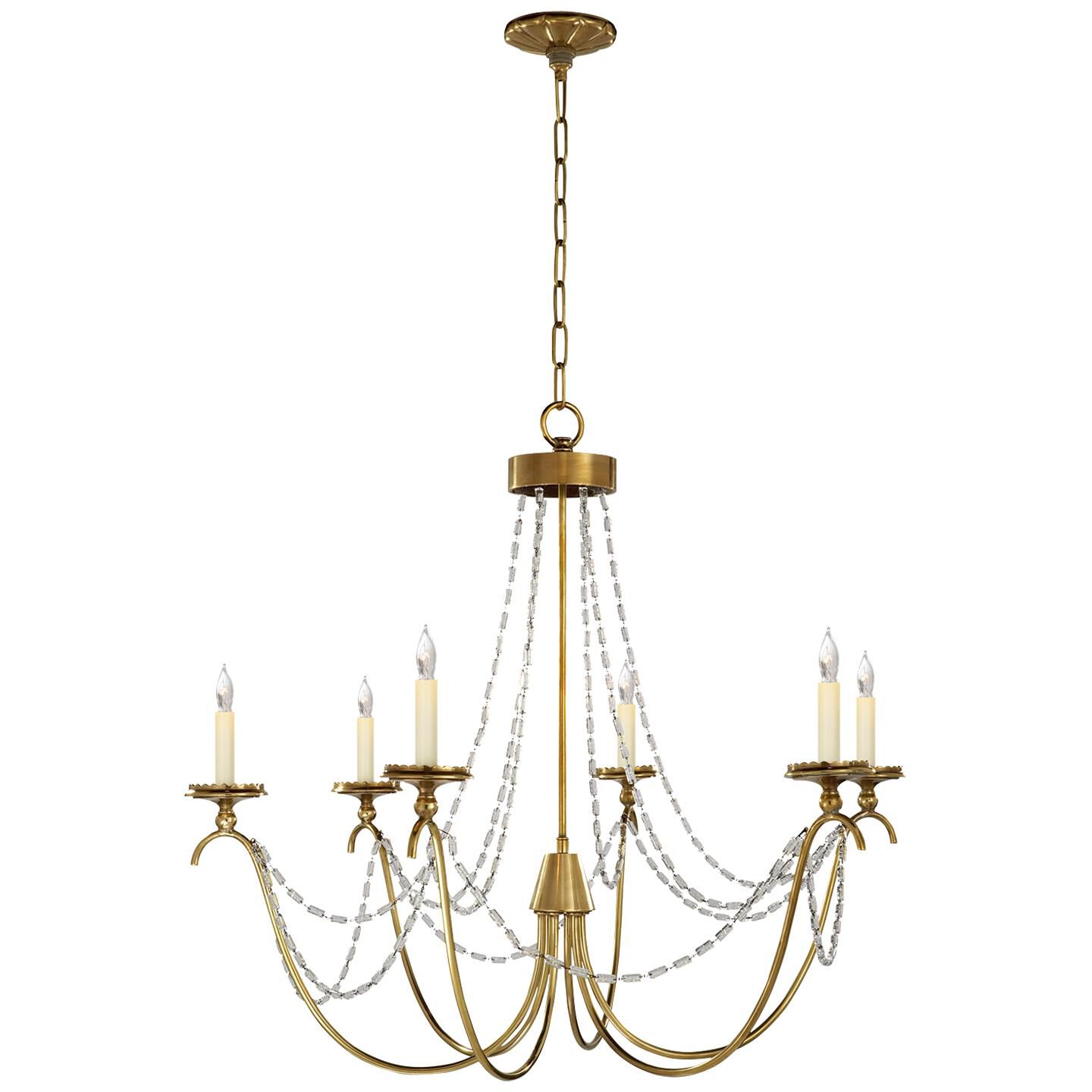 Shown in Antique-Burnished Brass finish and Seeded Glass Beads accent