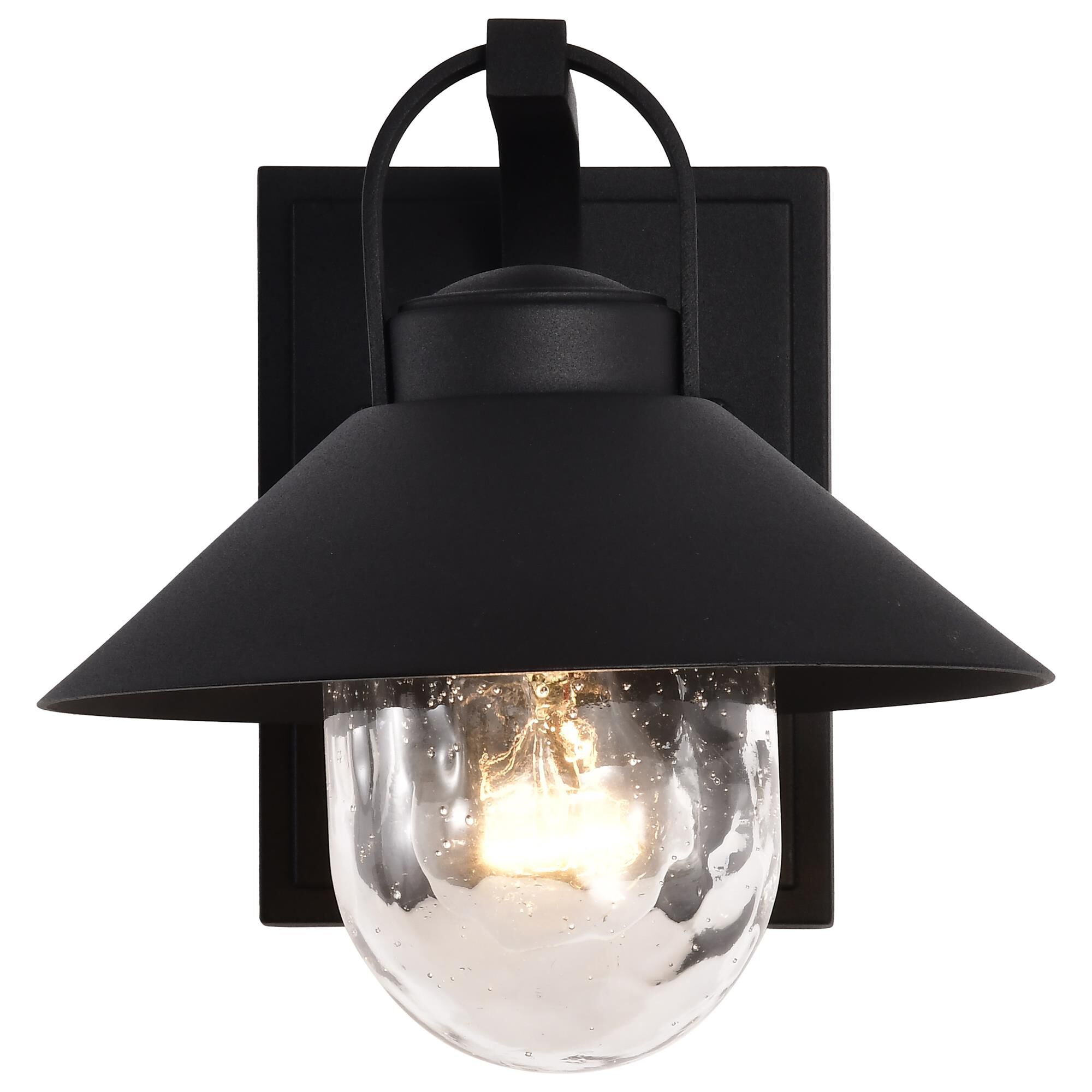 Shown in Black finish and Clear Seeded glass