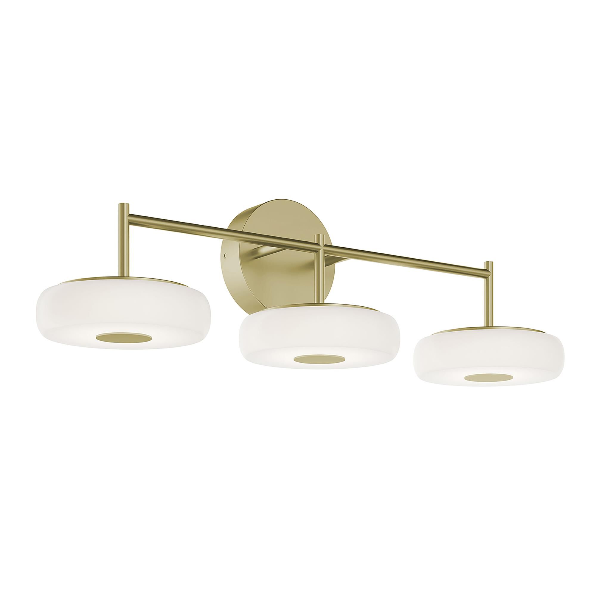 Shown in Light Antique Brass finish and White shade
