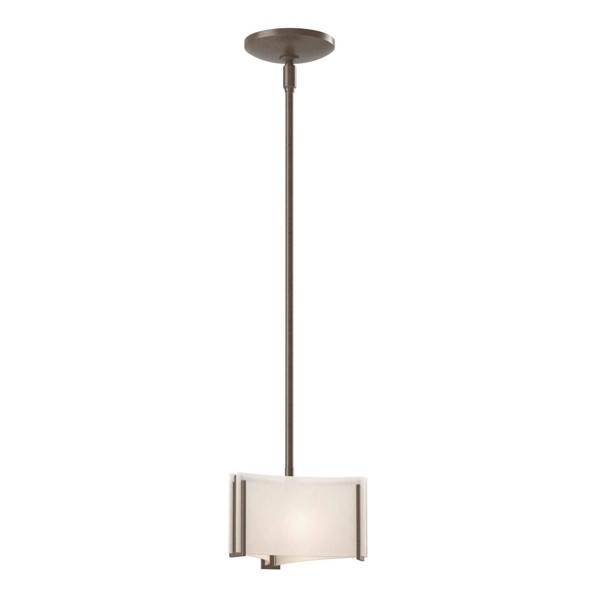 Shown in Bronze finish and White Art glass
