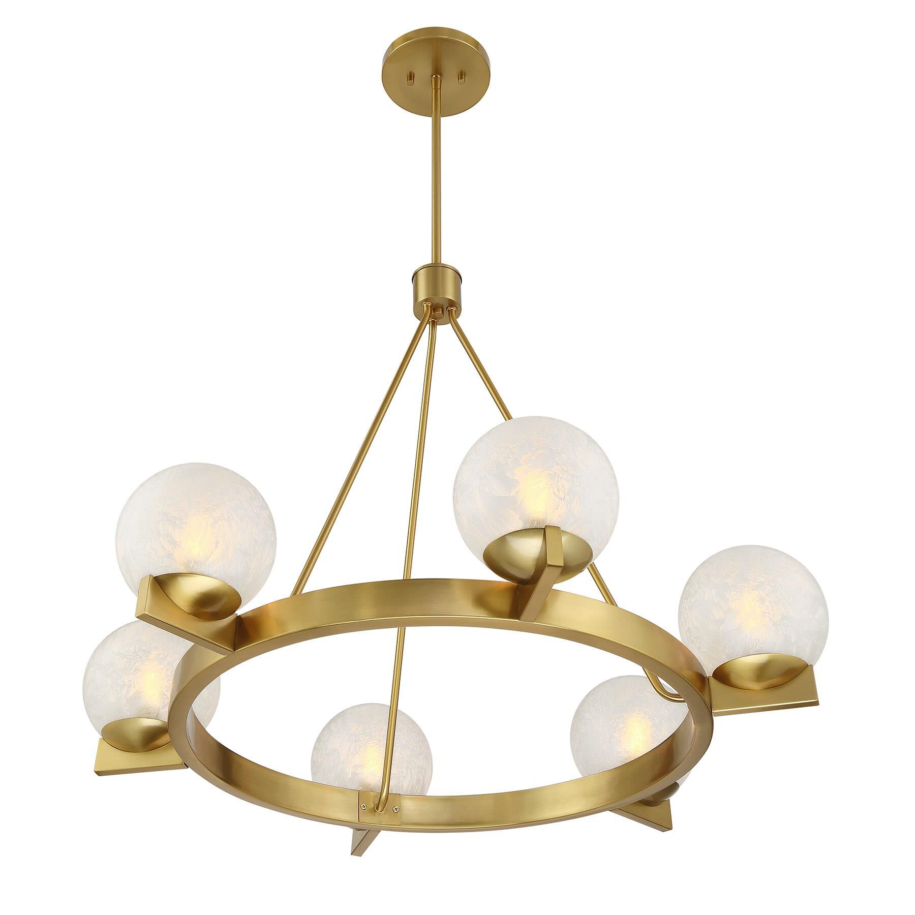 Shown in Warm Brass finish and Ice glass