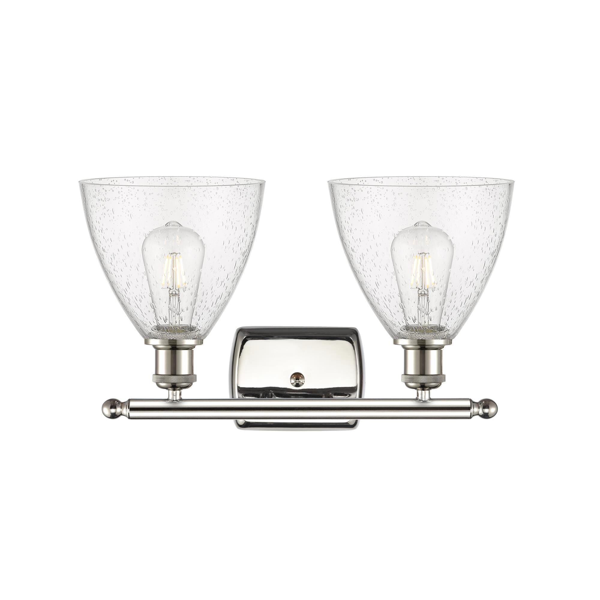 Shown in Polished Nickel finish and Seedy Ballston Dome glass and No Shade shade