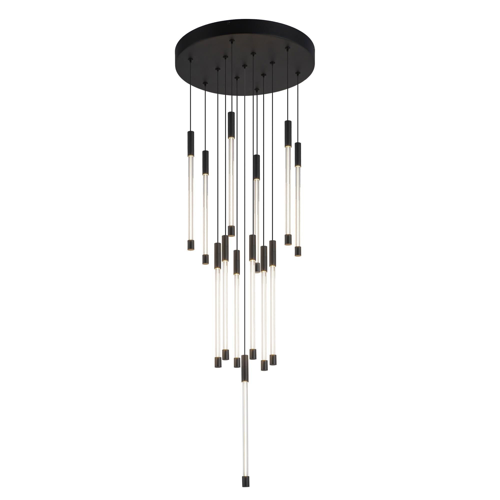 Shown in Black finish and Clear glass