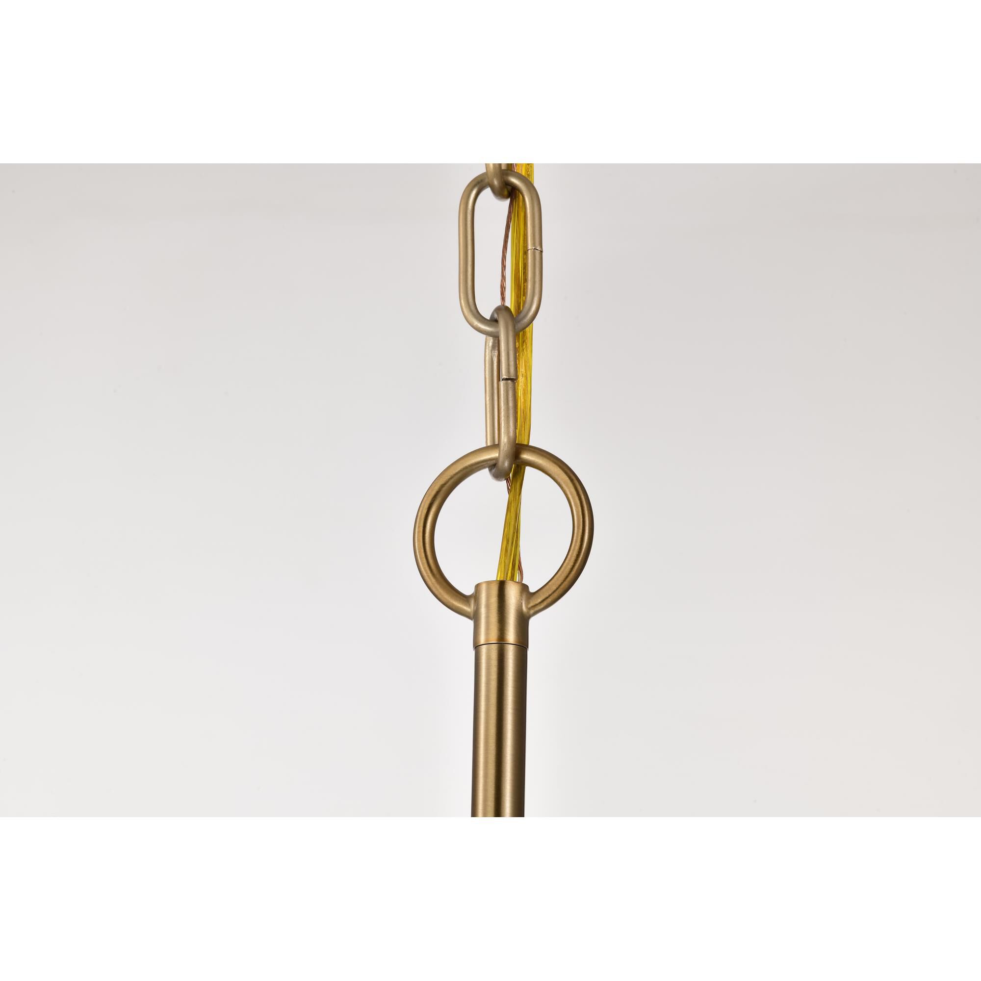 Shown in Burnished Brass finish and White Opal glass