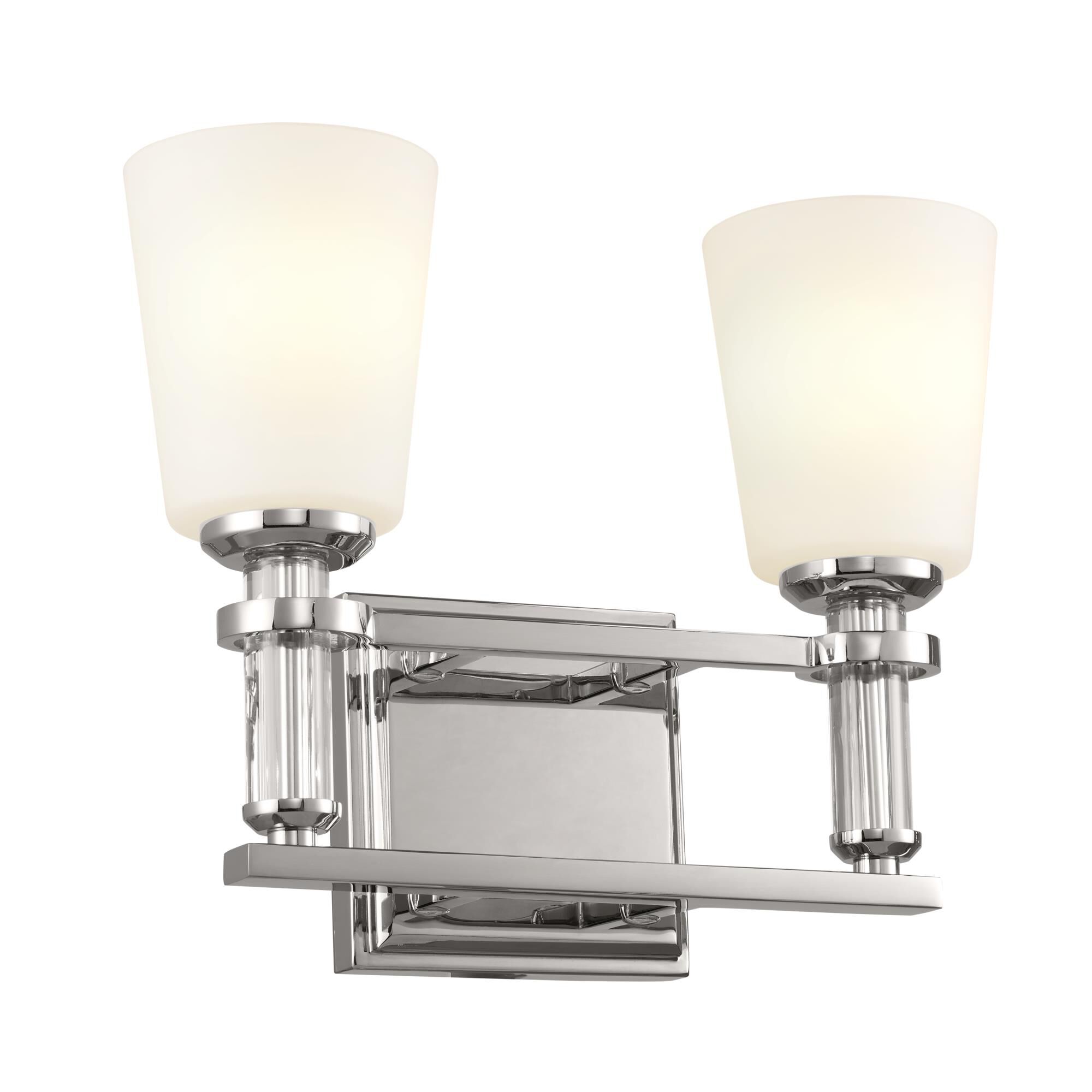 Shown in Polished Nickel finish and Satin Etched Cased Opal glass