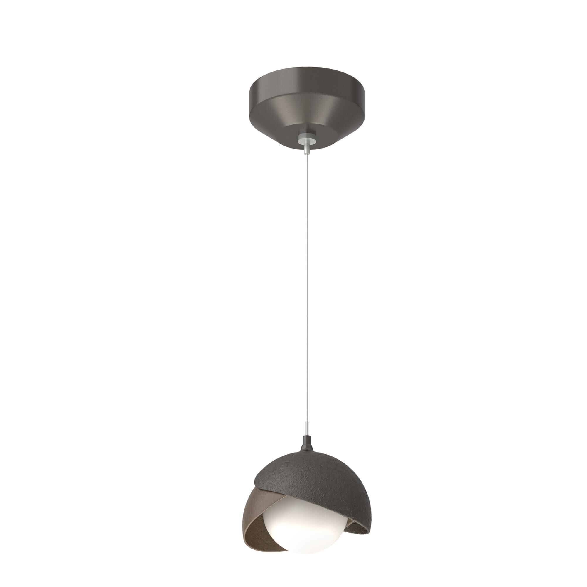Shown in Oil Rubbed Bronze finish and Opal glass and Bronze  accent