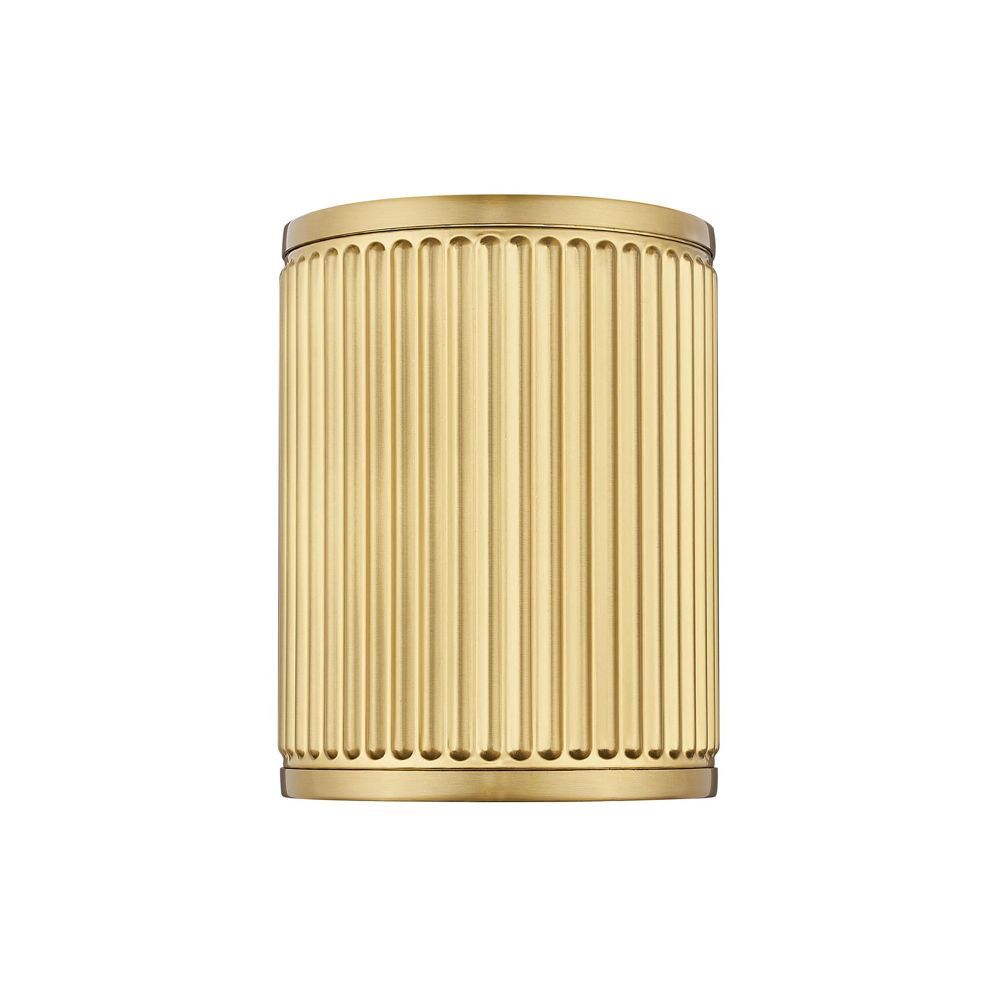Shown in Modern Gold finish and Frosted glass and Frosted shade