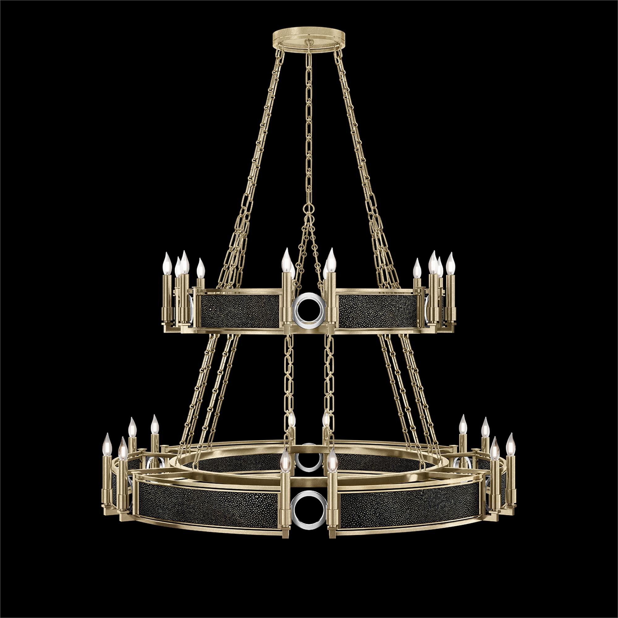 Shown in Soft Gold Leaf and Nickel  finish and Black Knight accent