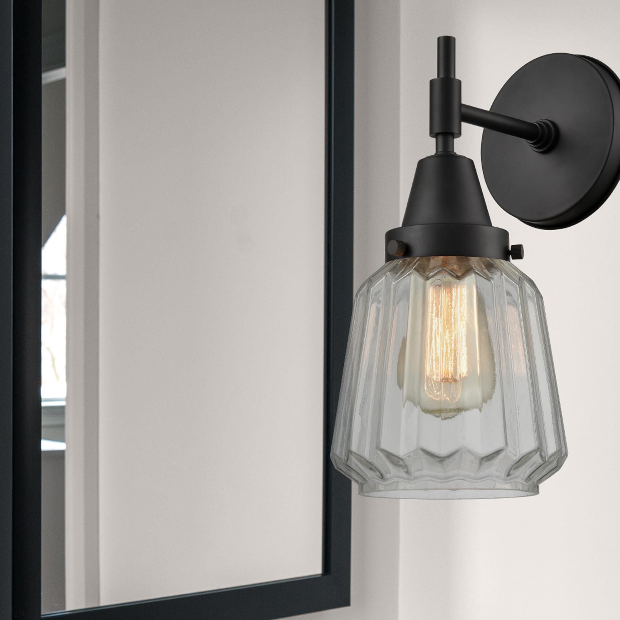 Shown in Matte Black finish and Clear Large Cone glass