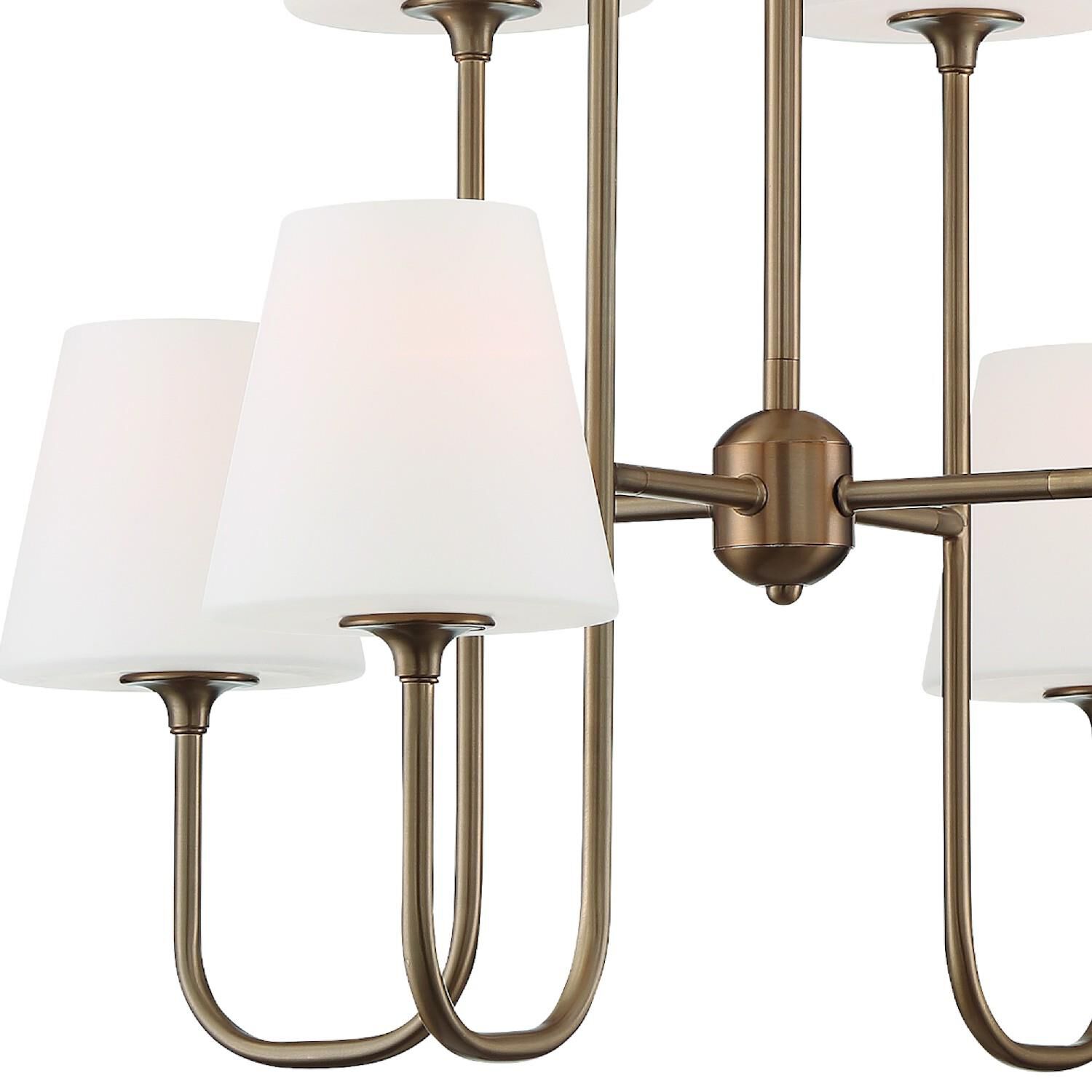 Shown in Vibrant Gold finish and Glass shade