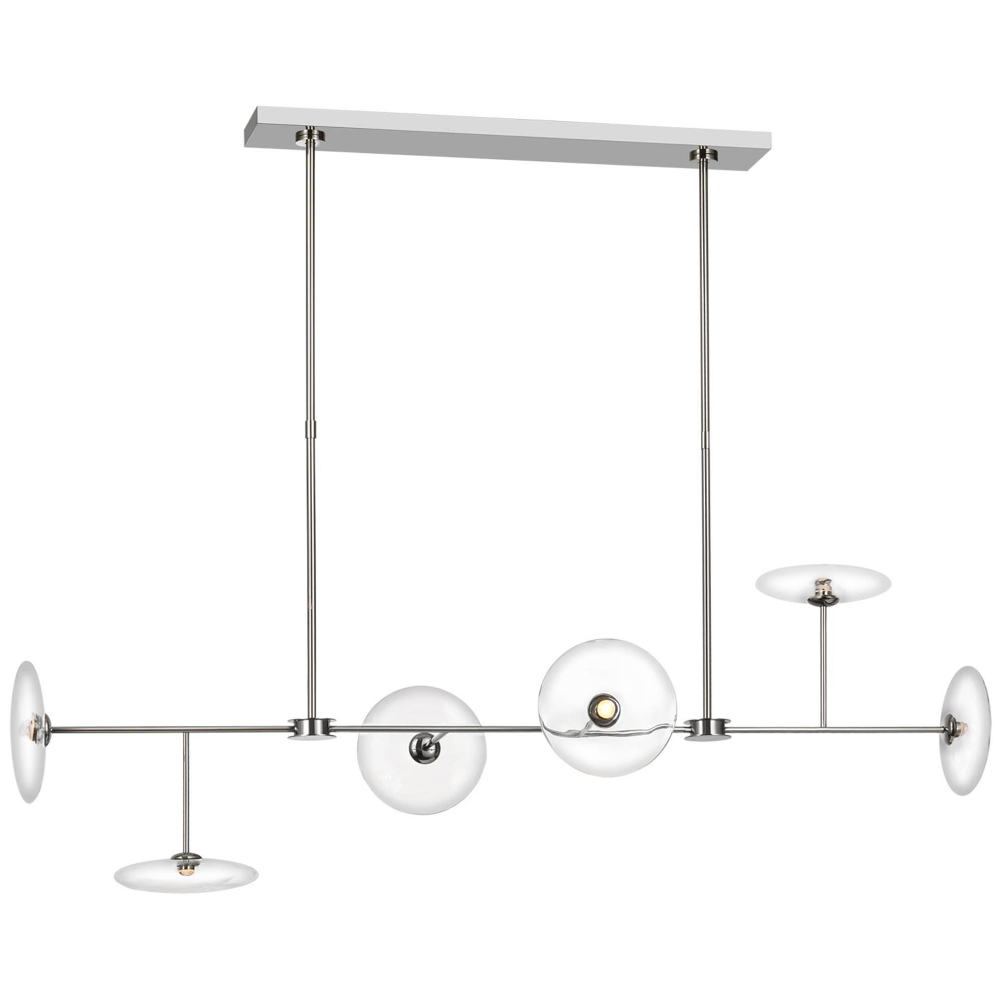 Shown in Polished Nickel finish and Clear glass