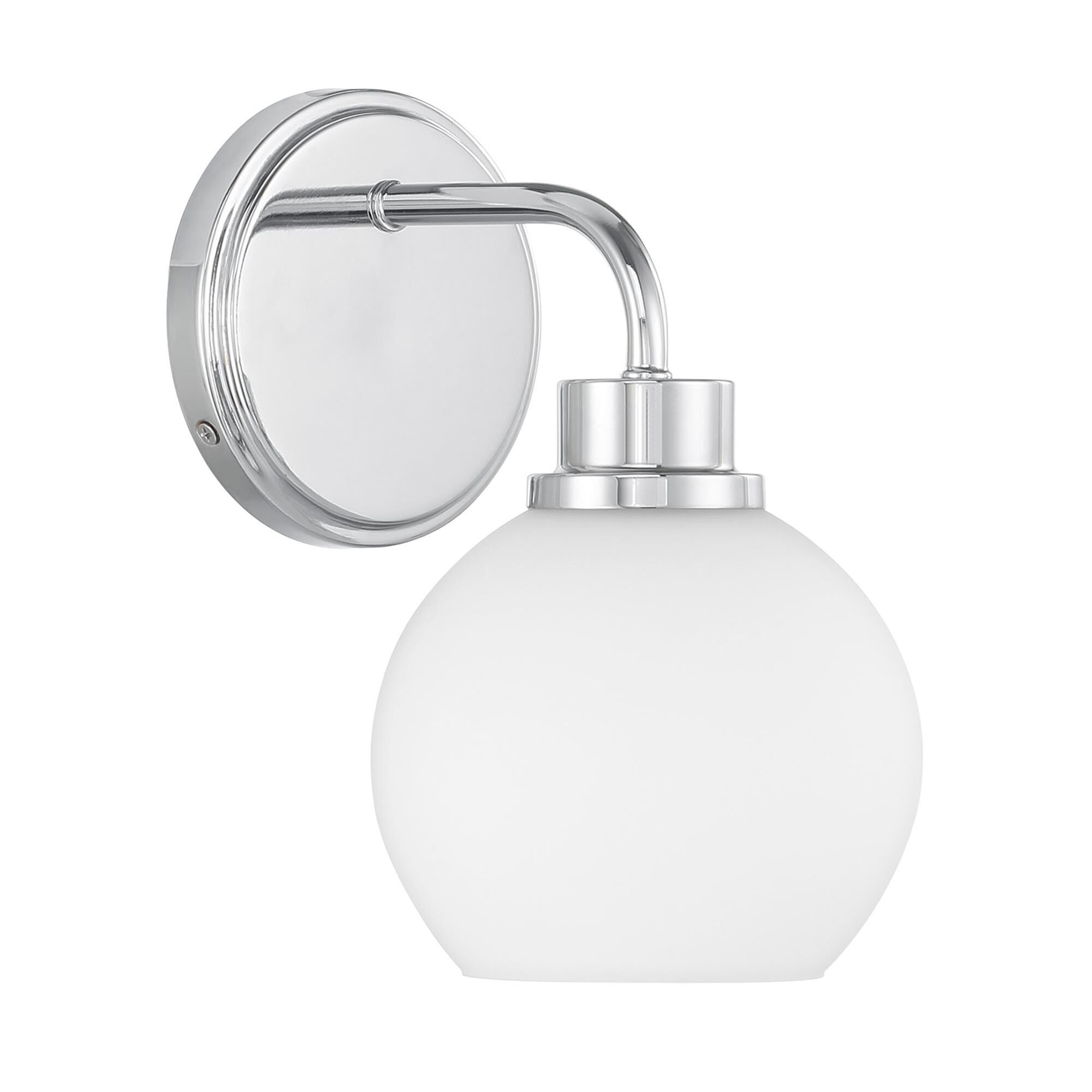 Shown in Chrome finish and White Opal glass