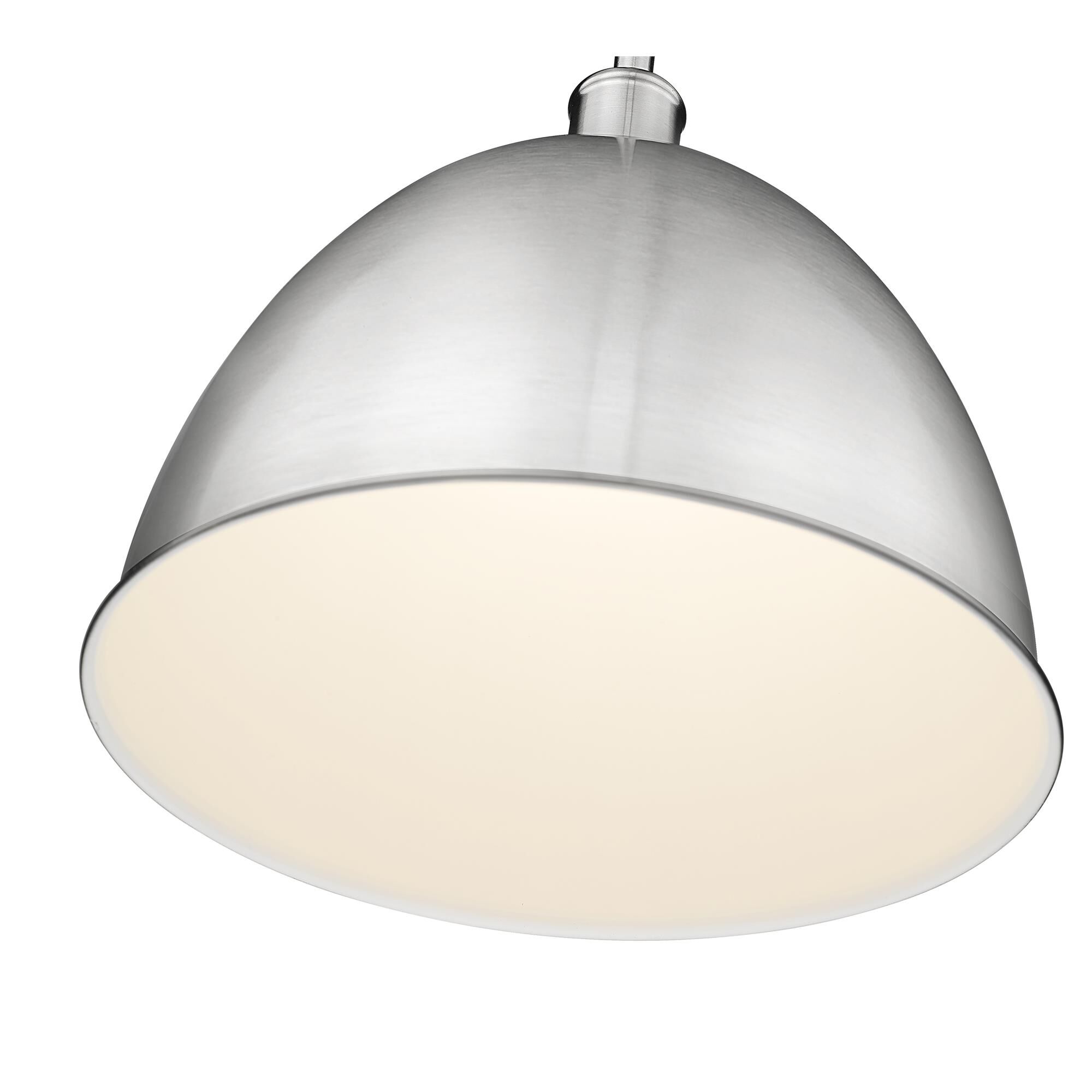 Shown in Brushed Nickel finish and Brushed Nickel shade