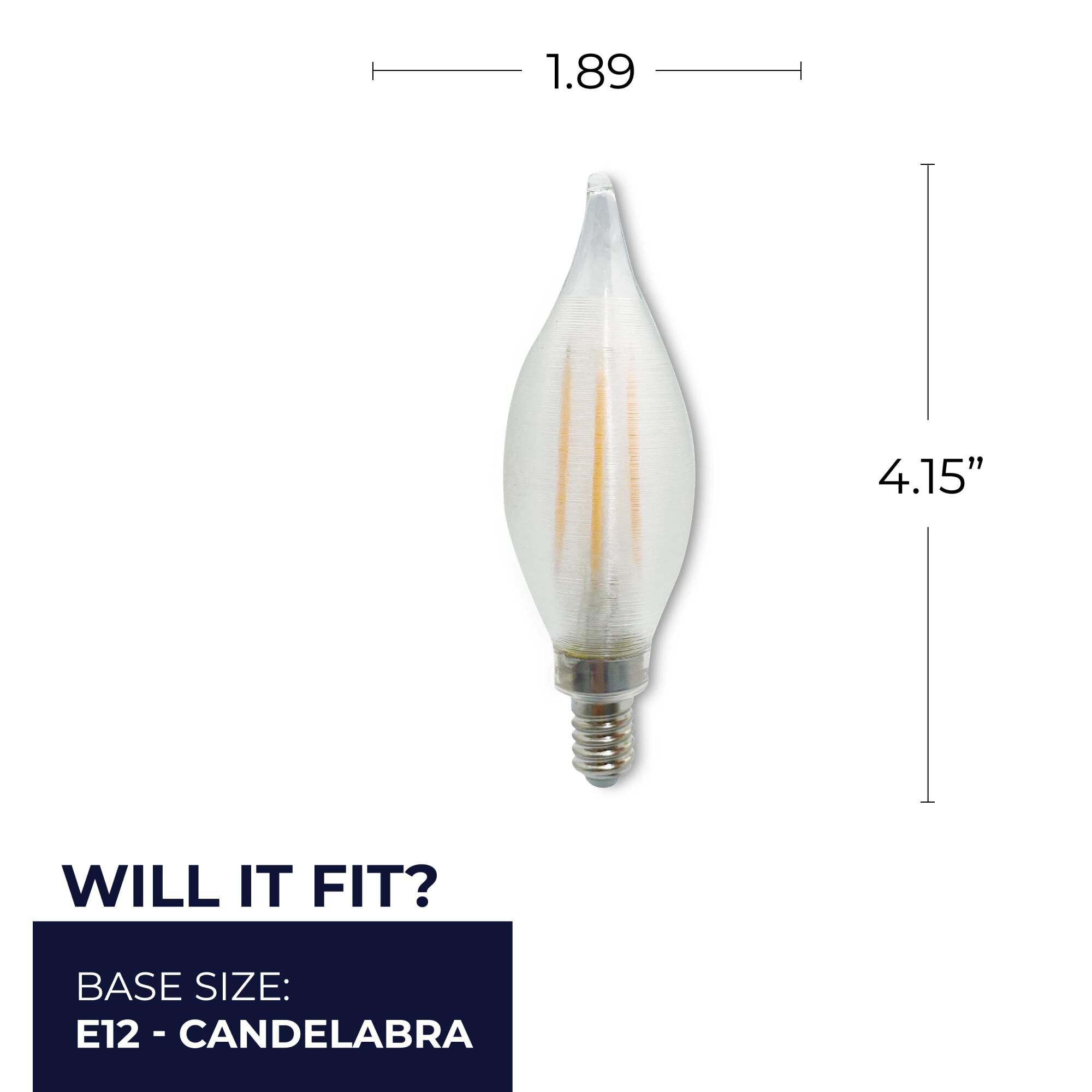 Dimmable 4 Watt 2700K C11 LED Light Bulb by Bulbrite