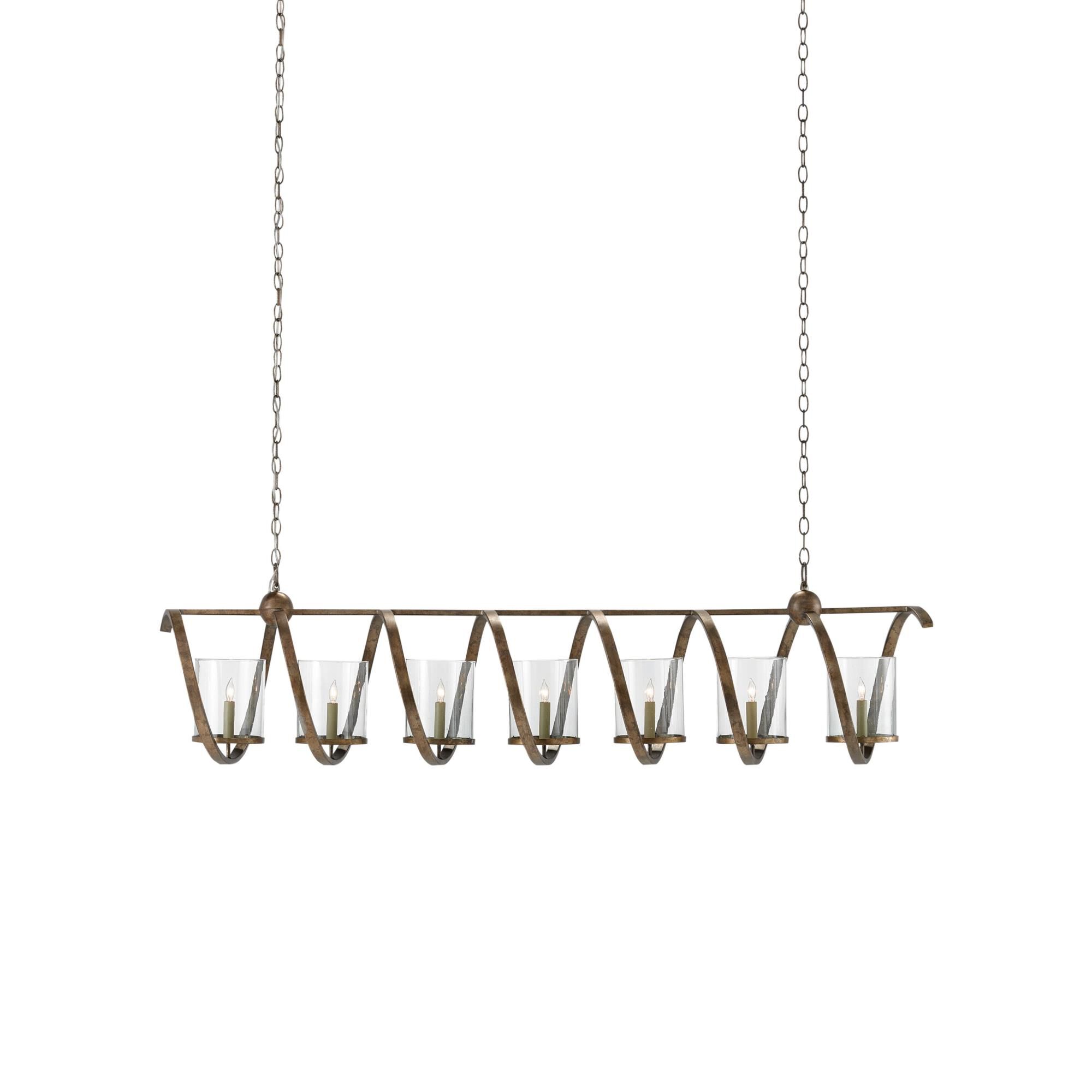 Maximus 64 Inch 7 Light Linear Suspension Light by Currey and Company