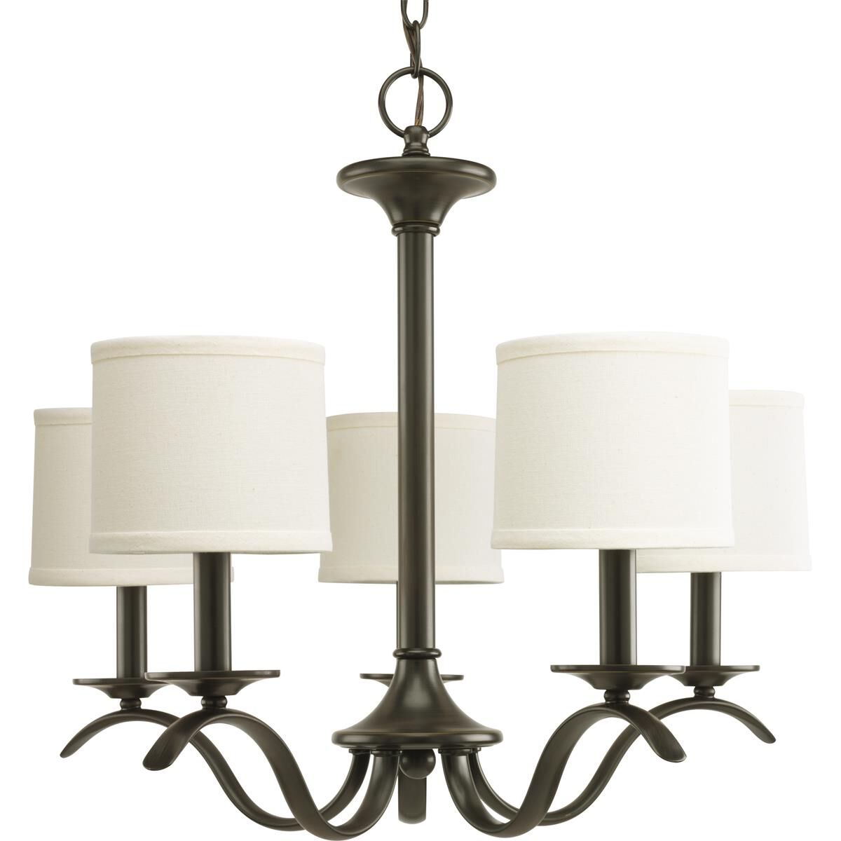 Shown in Antique Bronze finish and Fabric shade
