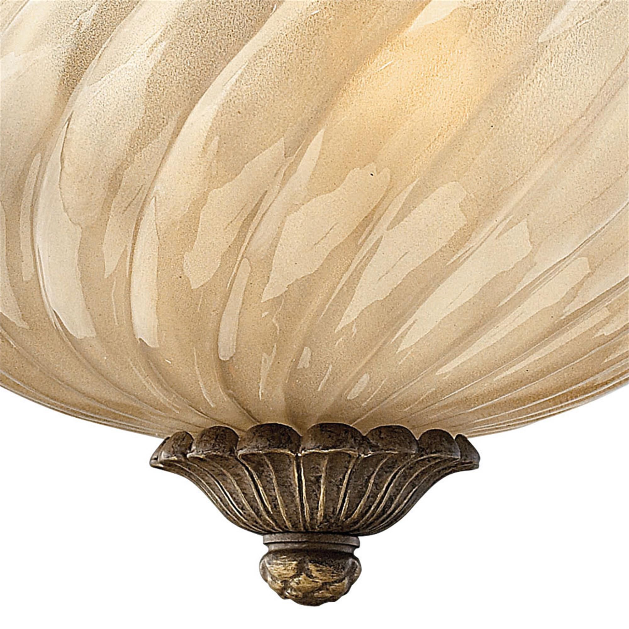 Plantation 12 Inch 2 Light Outdoor Flush Mount,