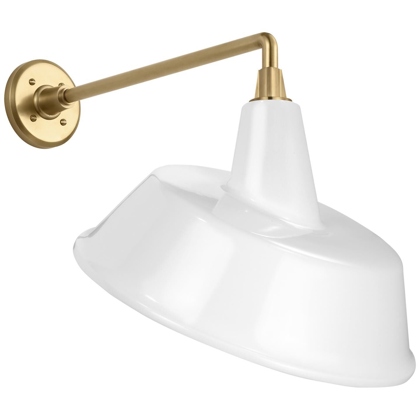 Shown in Hand-Rubbed Antique Brass finish and White Tilted Bowers shade