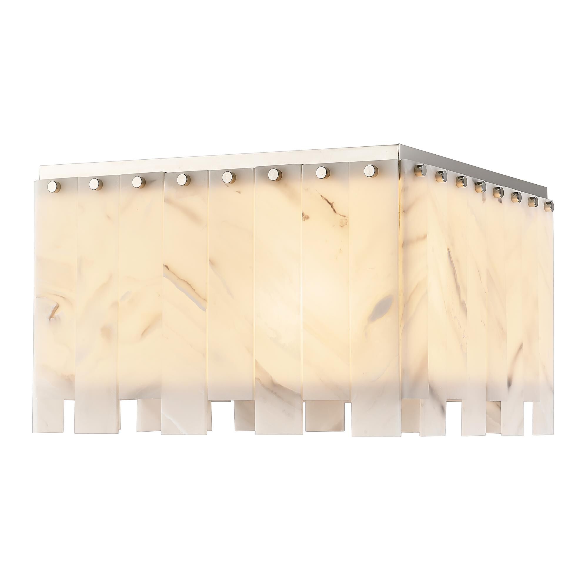 Shown in Polished Nickel finish and Alabaster Resin shade