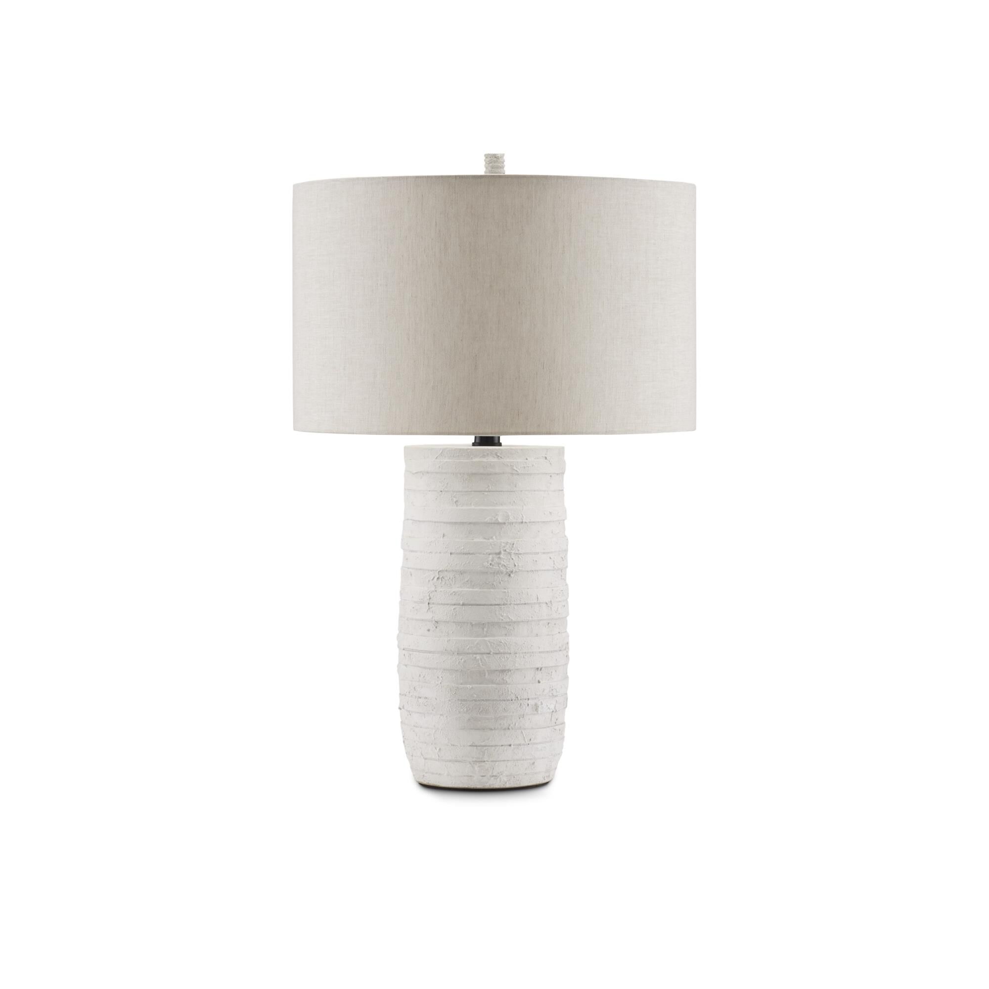 Shown in White finish and Light Natural Linen shade