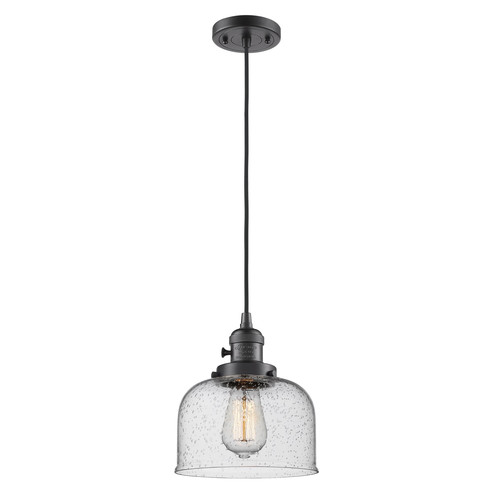 Shown in Oil Rubbed Bronze finish and Seedy glass