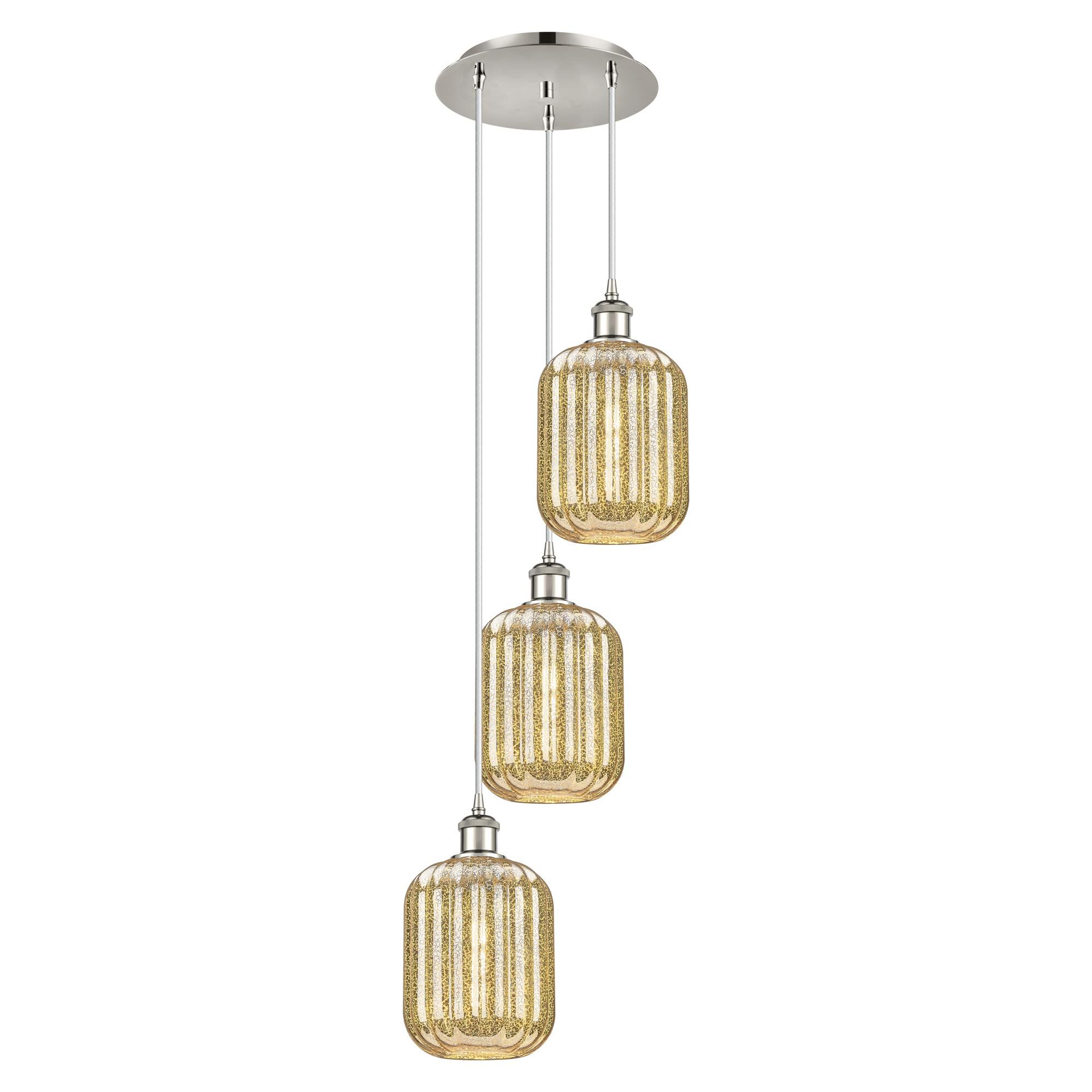 Shown in Polished Nickel finish and Mercury glass