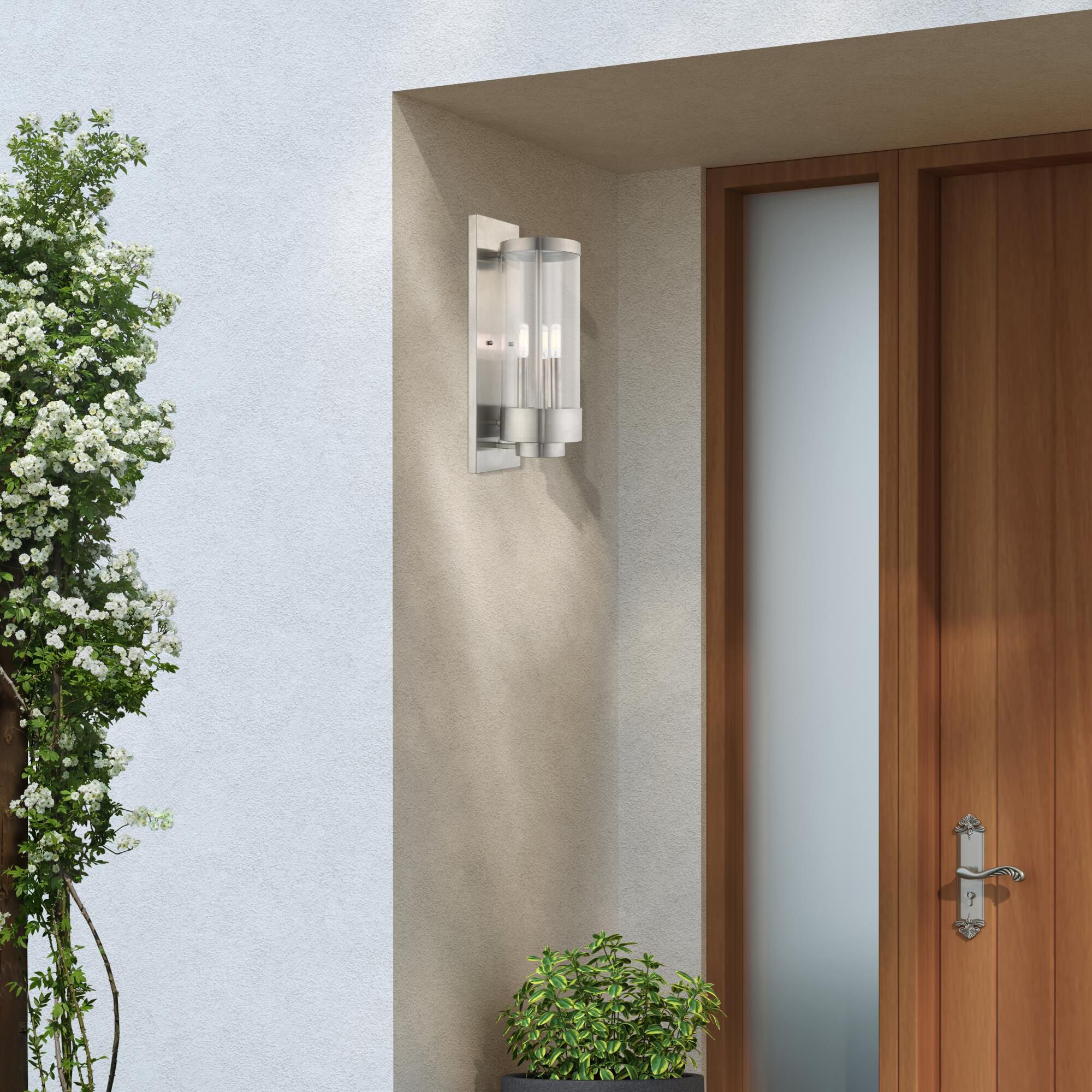 Hillcrest 20 Inch Tall 3 Light Outdoor Wall Light by Livex Lighting