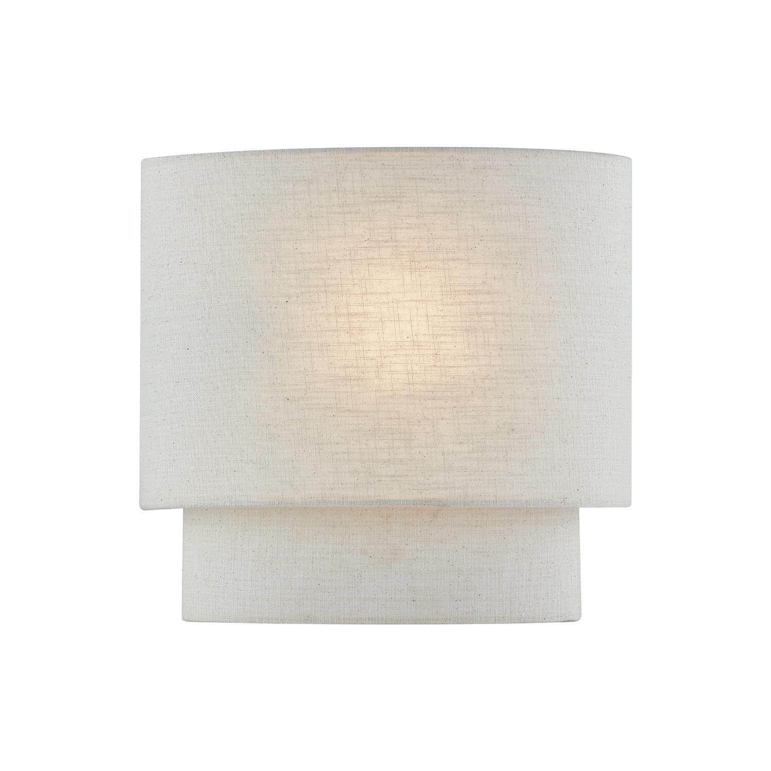 Shown in Cream, White finish and Cream Woven Fabric shade
