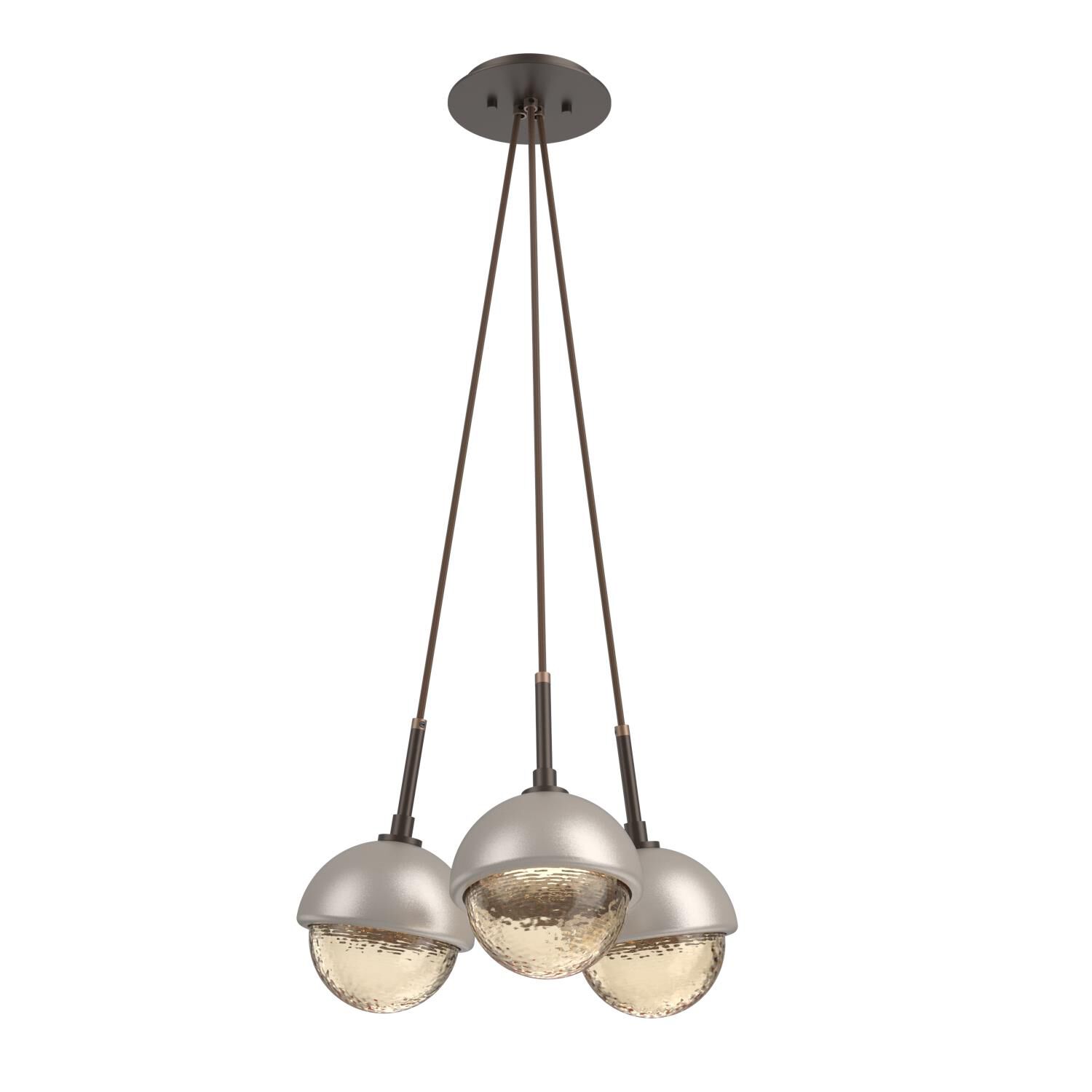 Shown in Flat Bronze finish and Amber glass and Beige Silver accent