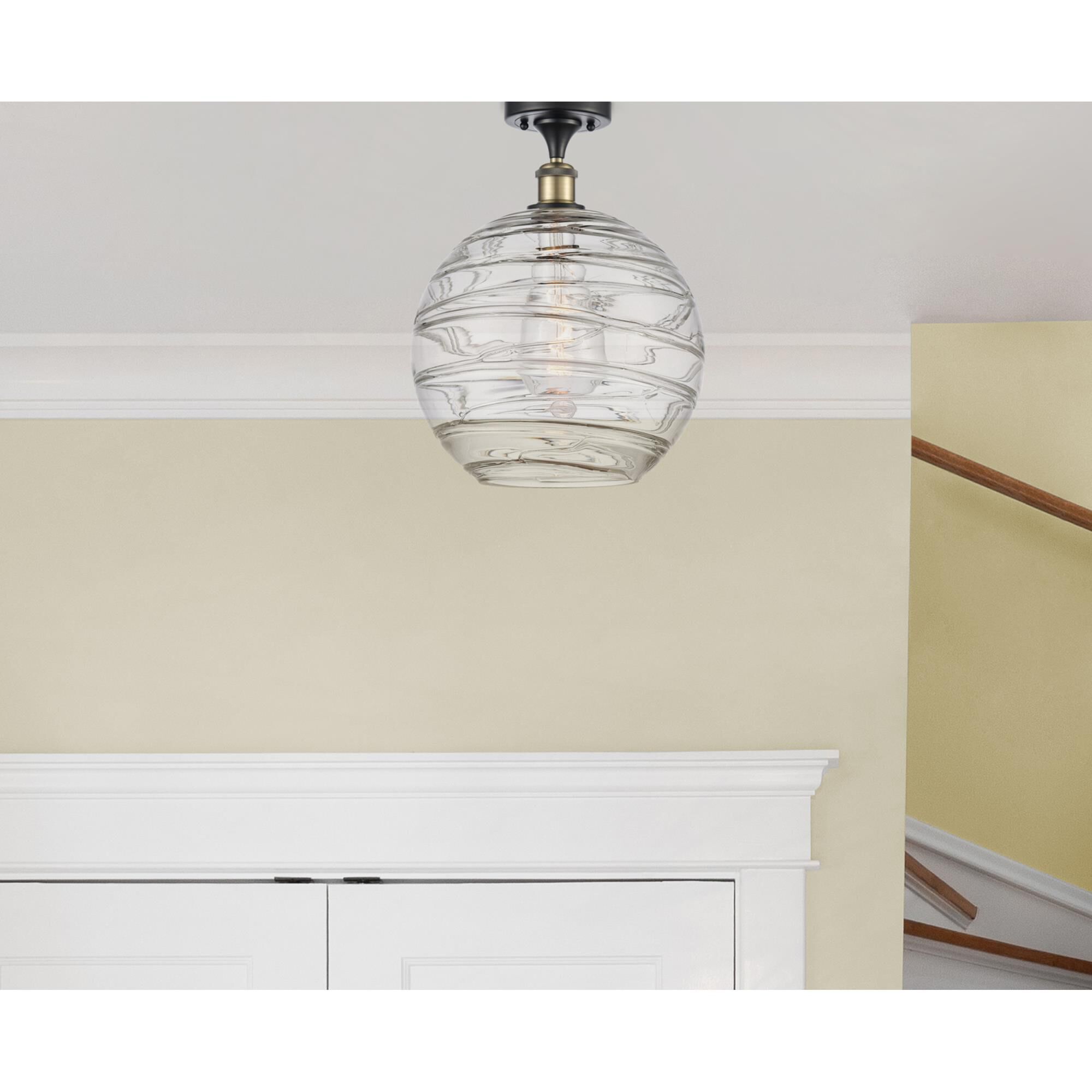 Shown in Black Antique Brass finish and Sphere glass and Glass shade