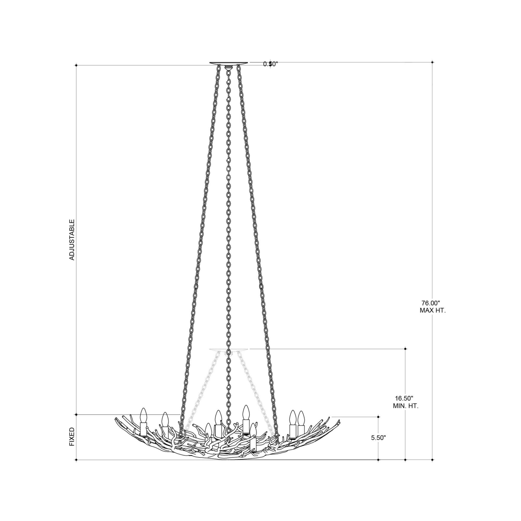 Rainforest 9 Light Chandelier by Currey and Company