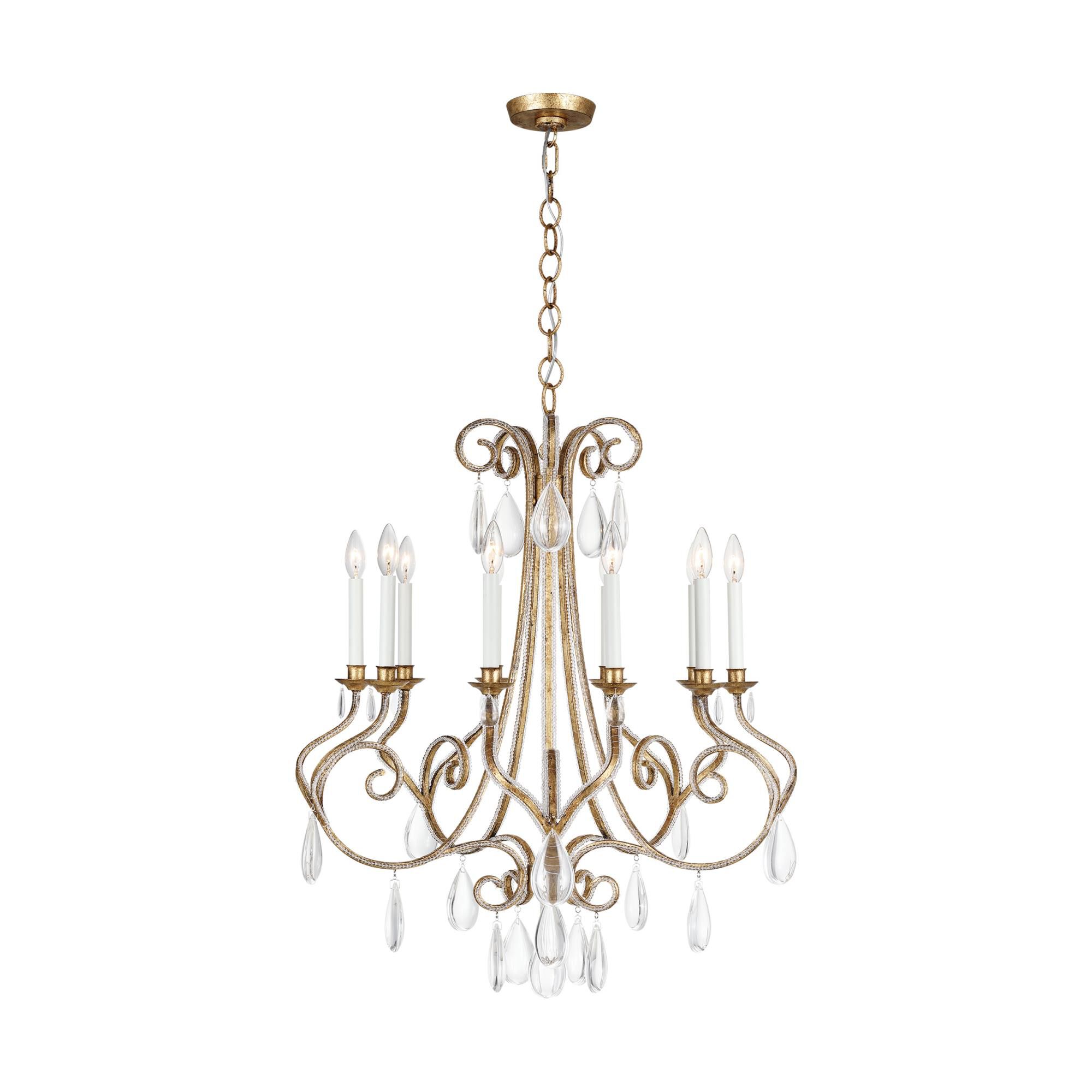 Kinsale 29 Inch 10 Light Chandelier by Visual Comfort Studio Collection