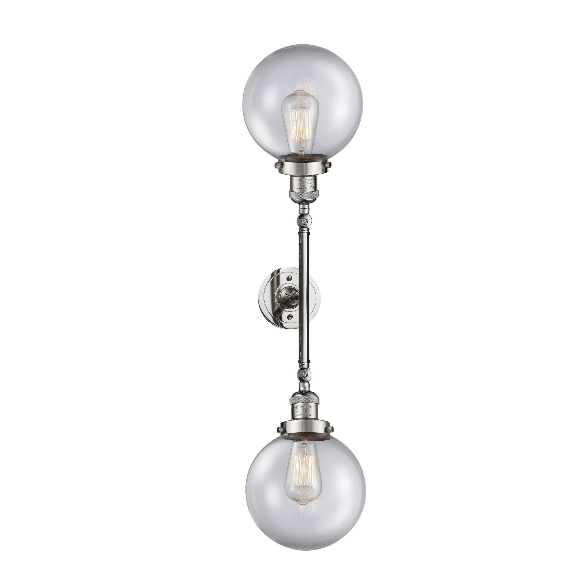 Shown in Polished Nickel finish and Clear glass