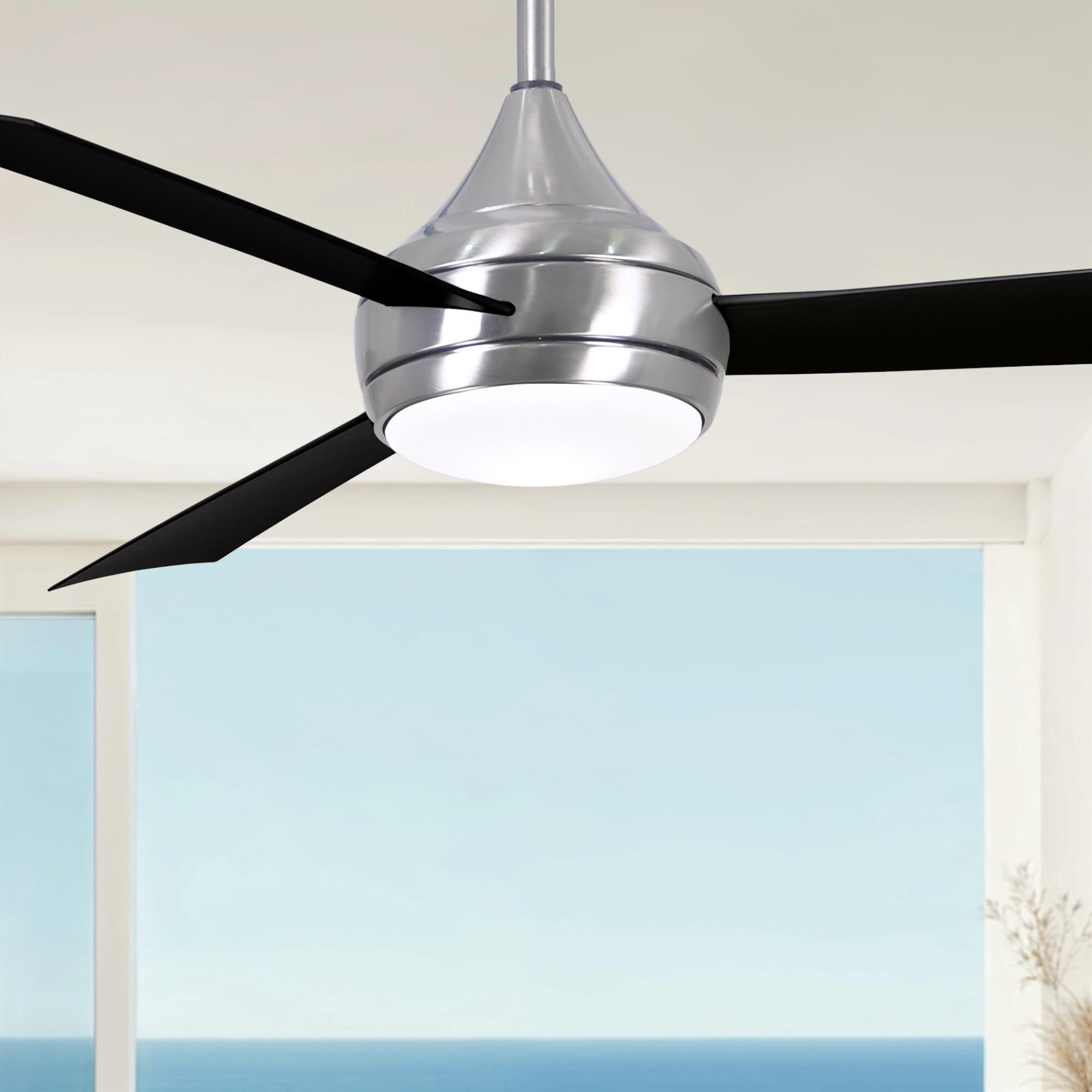 Donaire Outdoor Coastal Wet Rated 52 Inch Ceiling Fan with Light Kit by Matthews Fan Company