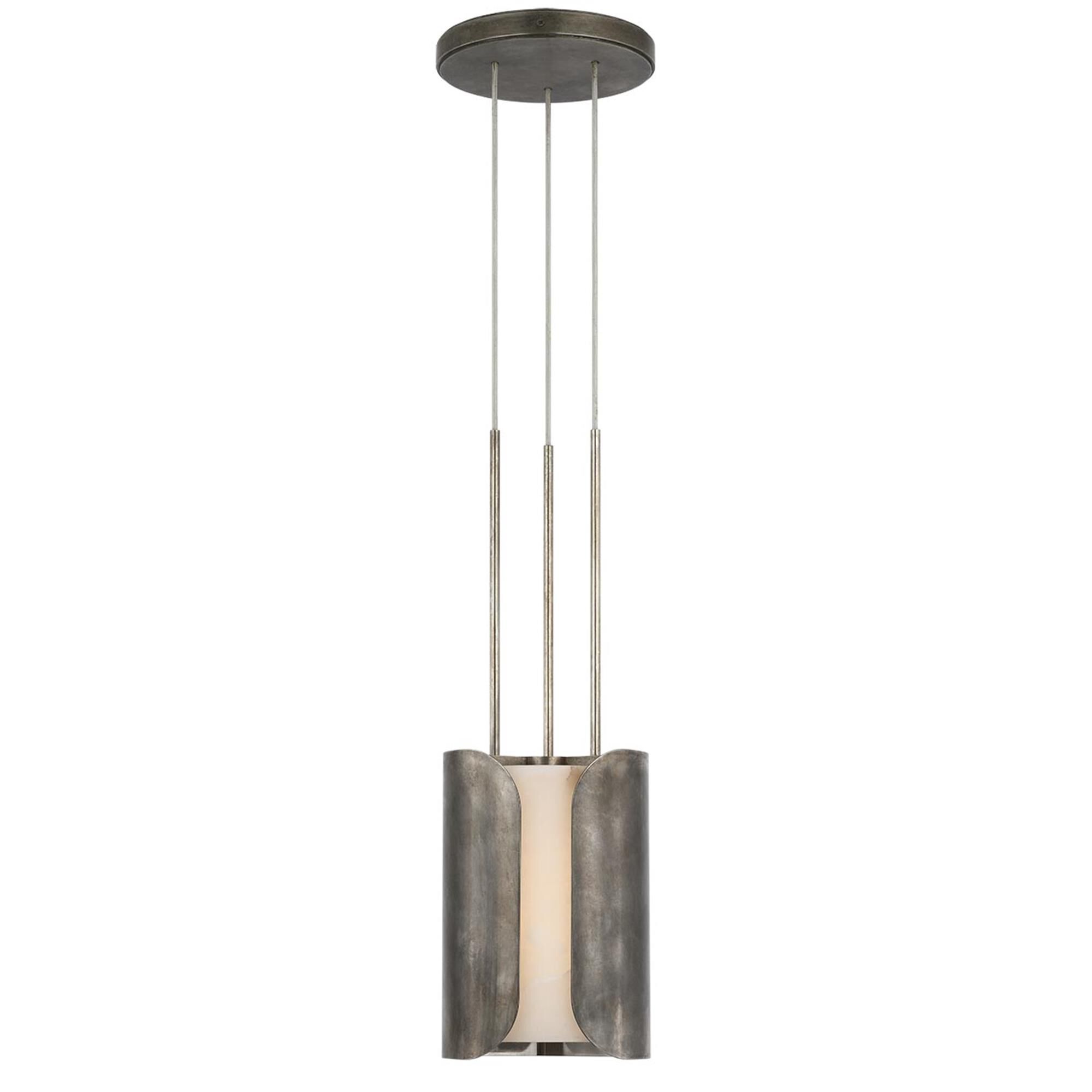 Shown in Mottled Pewter finish and Alabaster shade