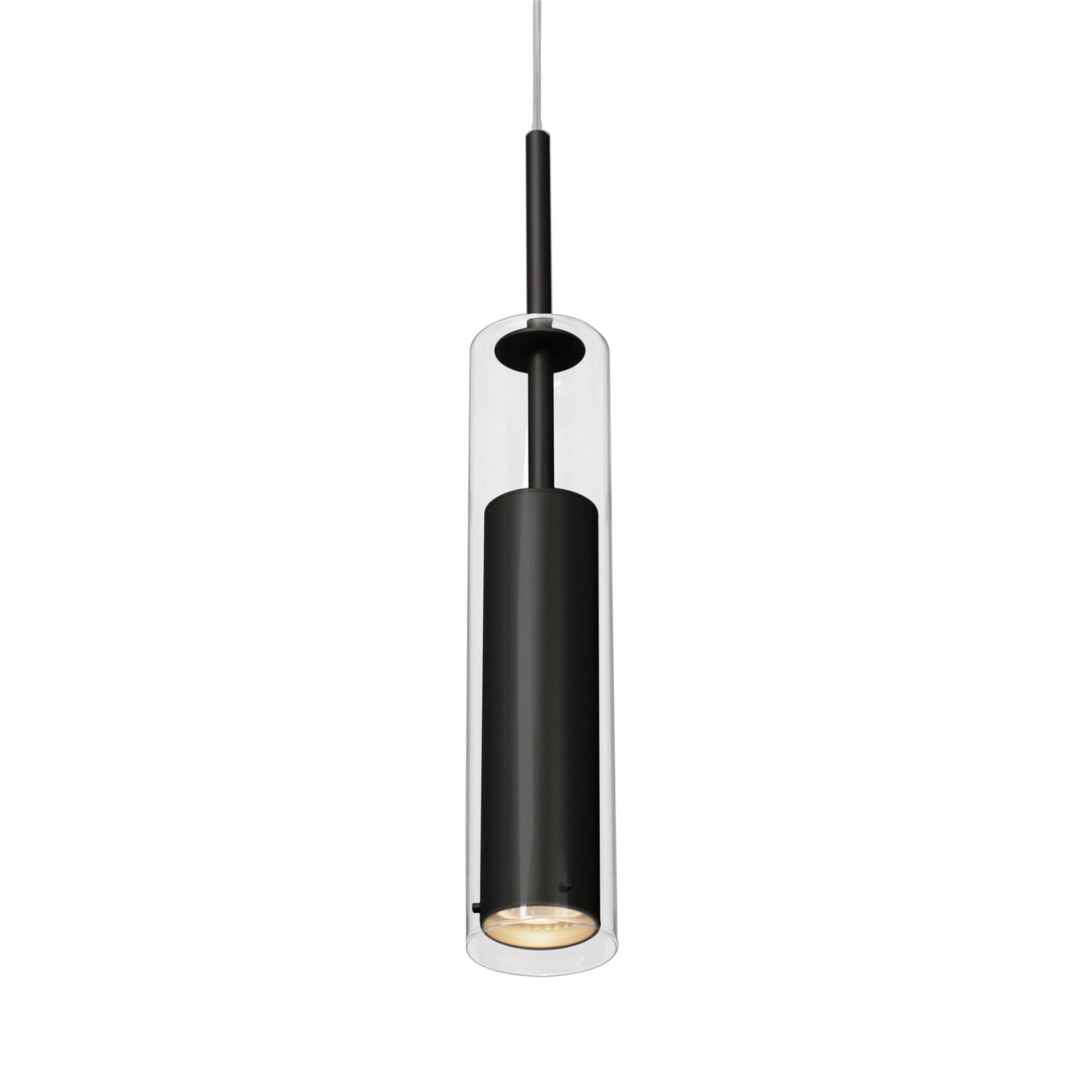 Shown in Black finish and Clear glass